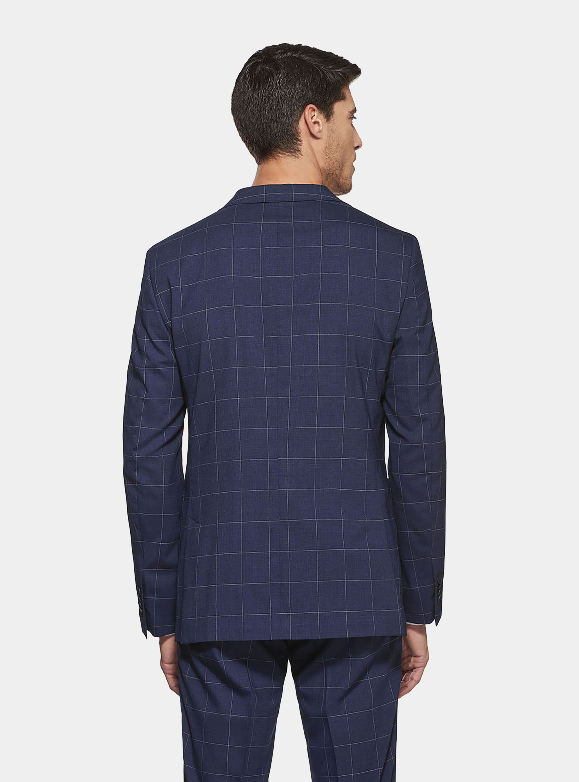 Giacca per abito in lana a quadri, BLU