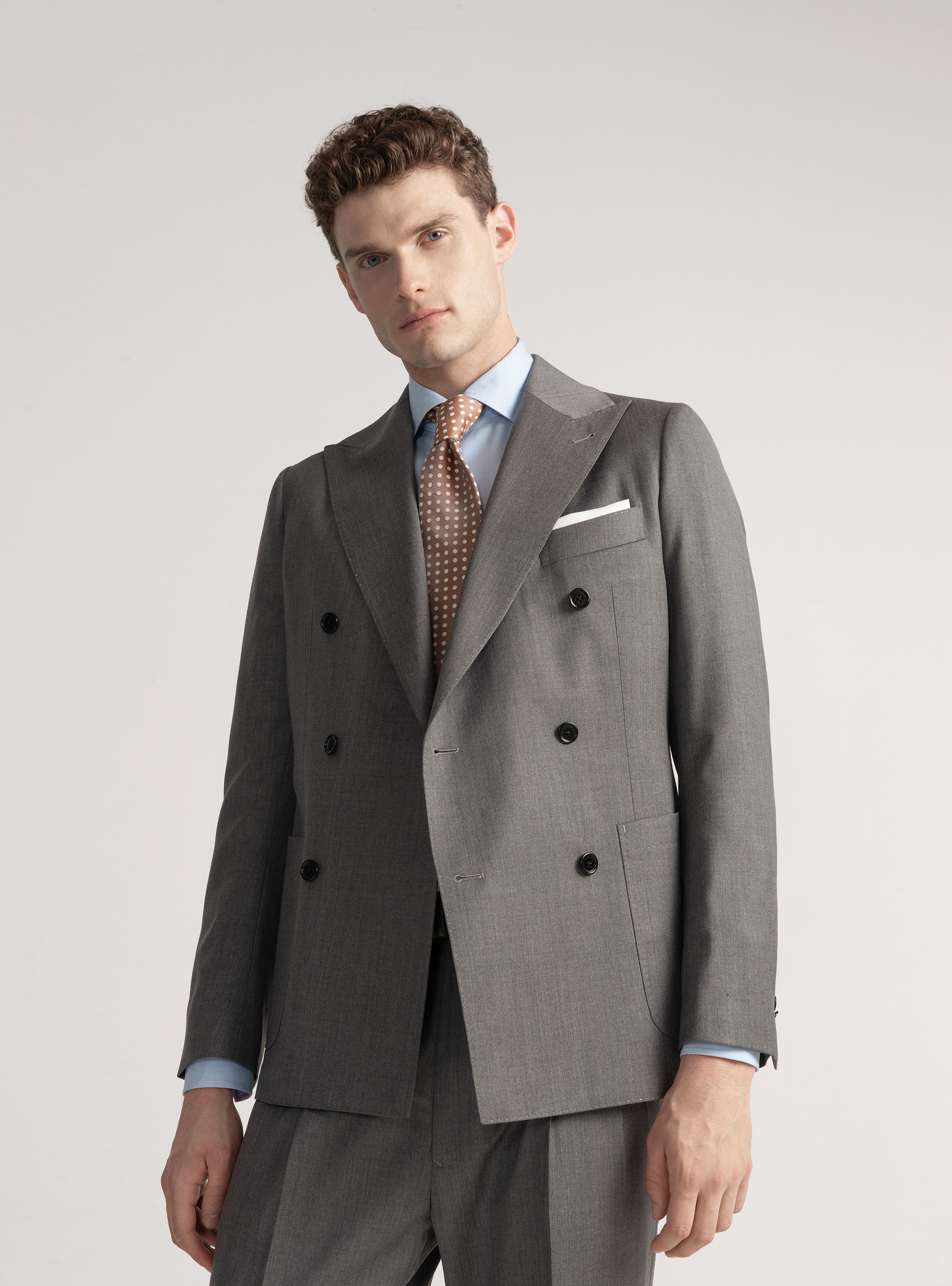 Americana de traje de lana superfina 110 de Reda, GRIS MARENGO