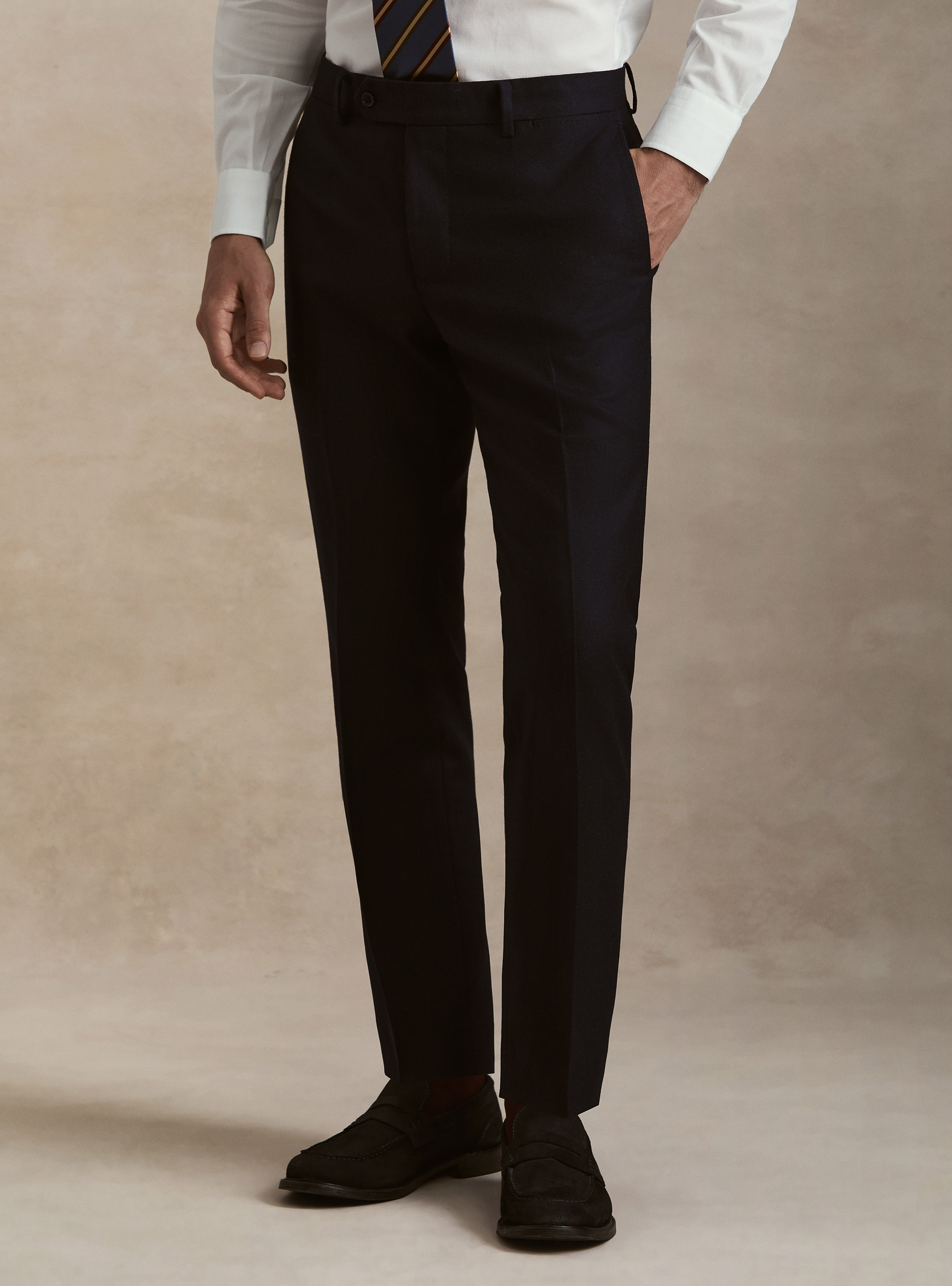 Pantaloni in misto lana, BLU NAVY