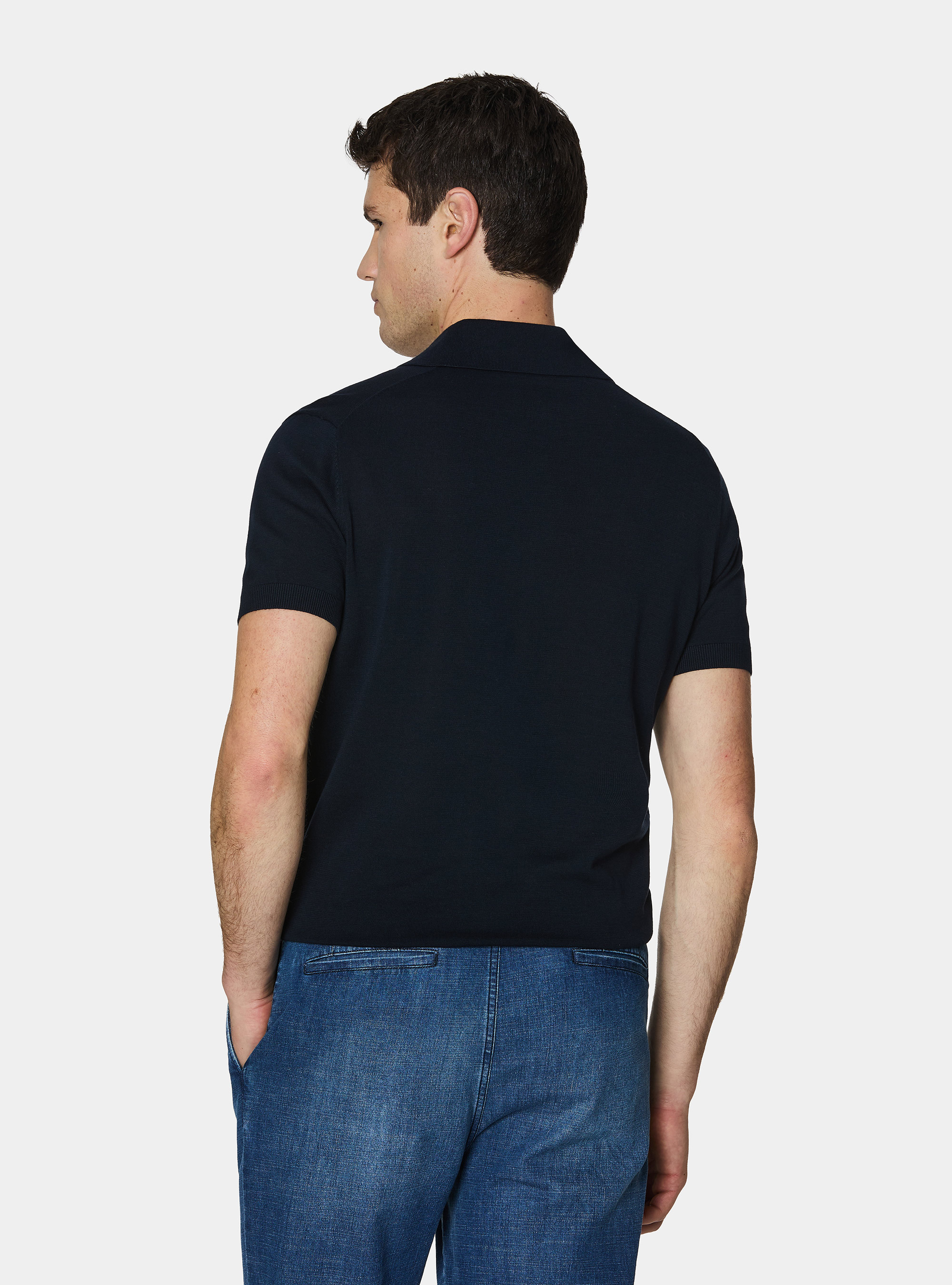 Polo in maglia in cotone m/c, NAVY BLUE