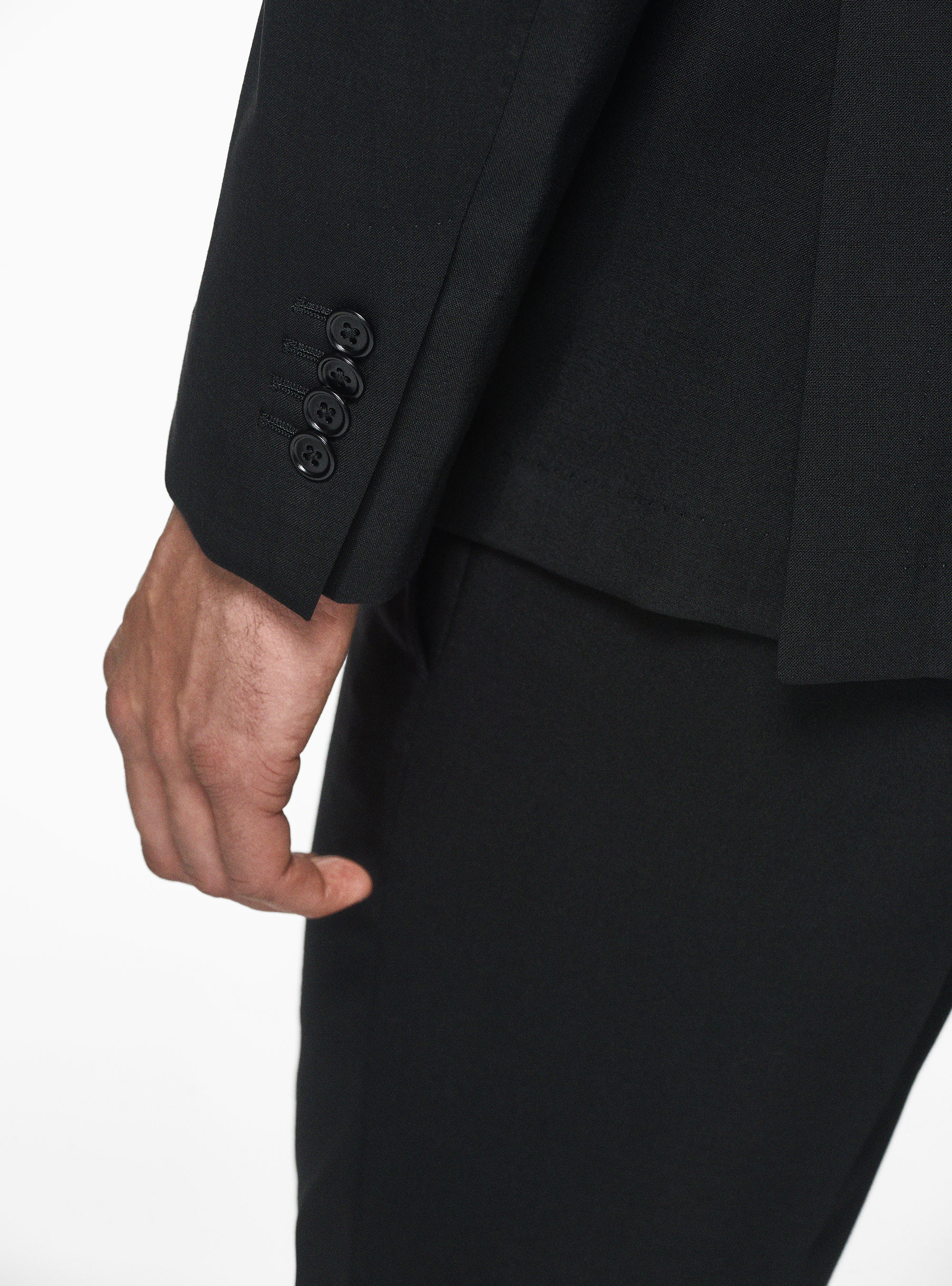 Giacca in pura lana superfine 120, NERO