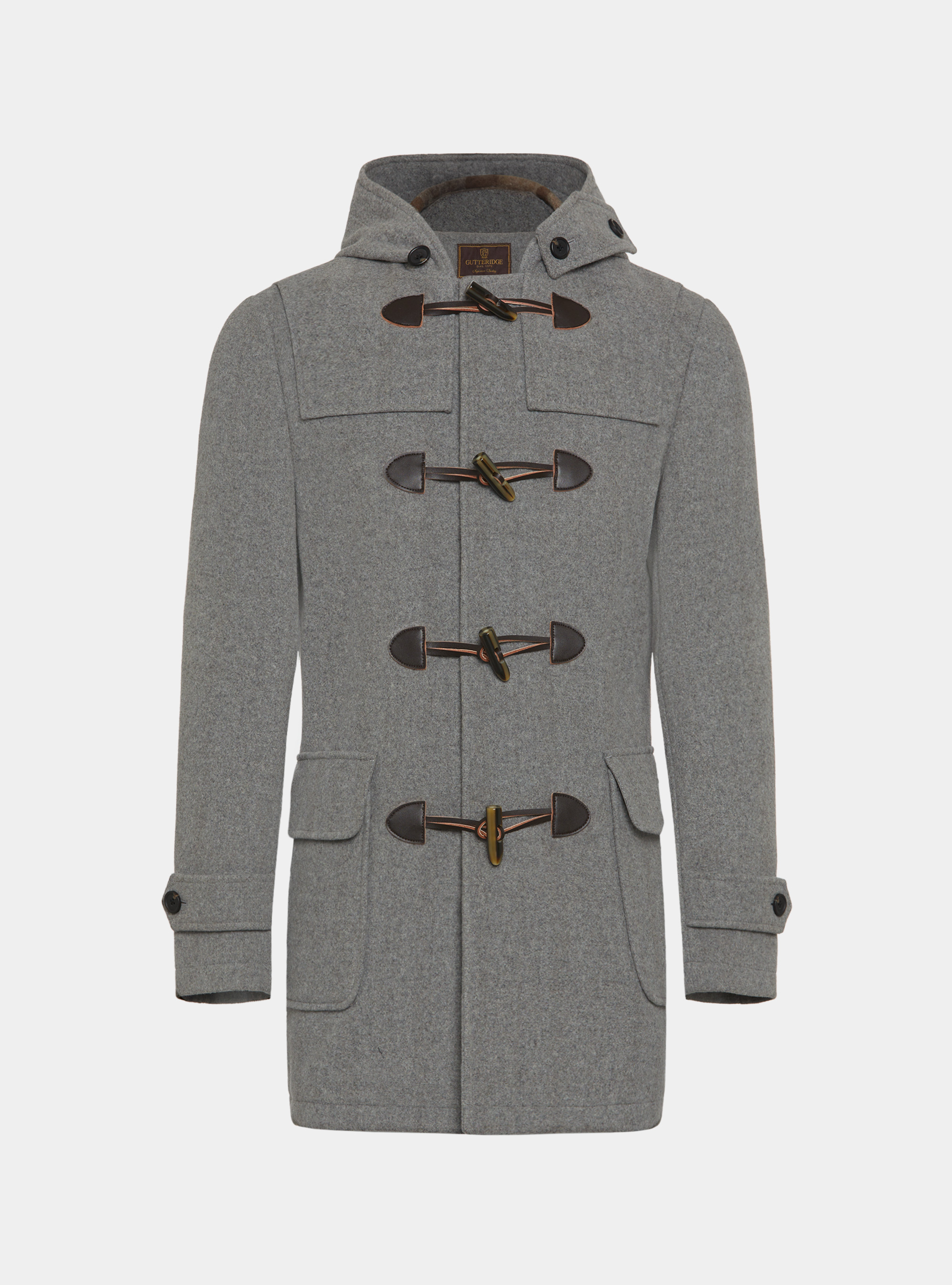 Montgomery in misto lana con interno a quadri, GRIGIO MELANGE 0151C