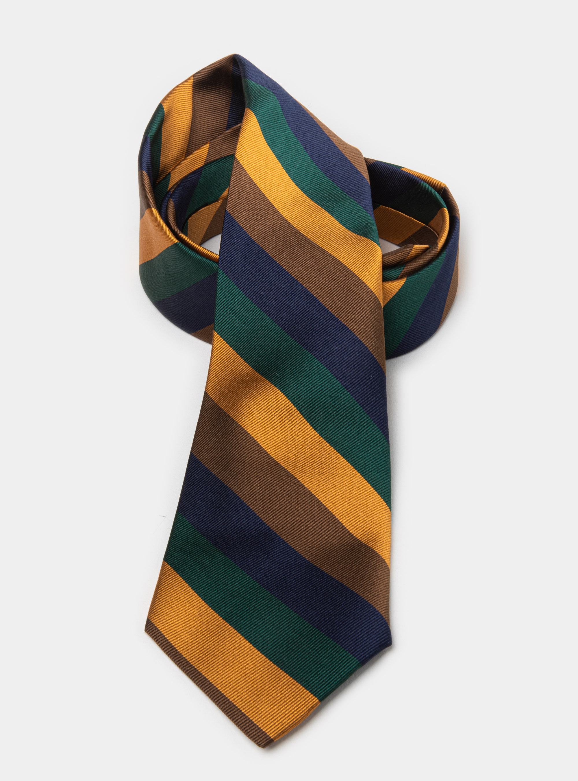 Striped silk tie, BROWN