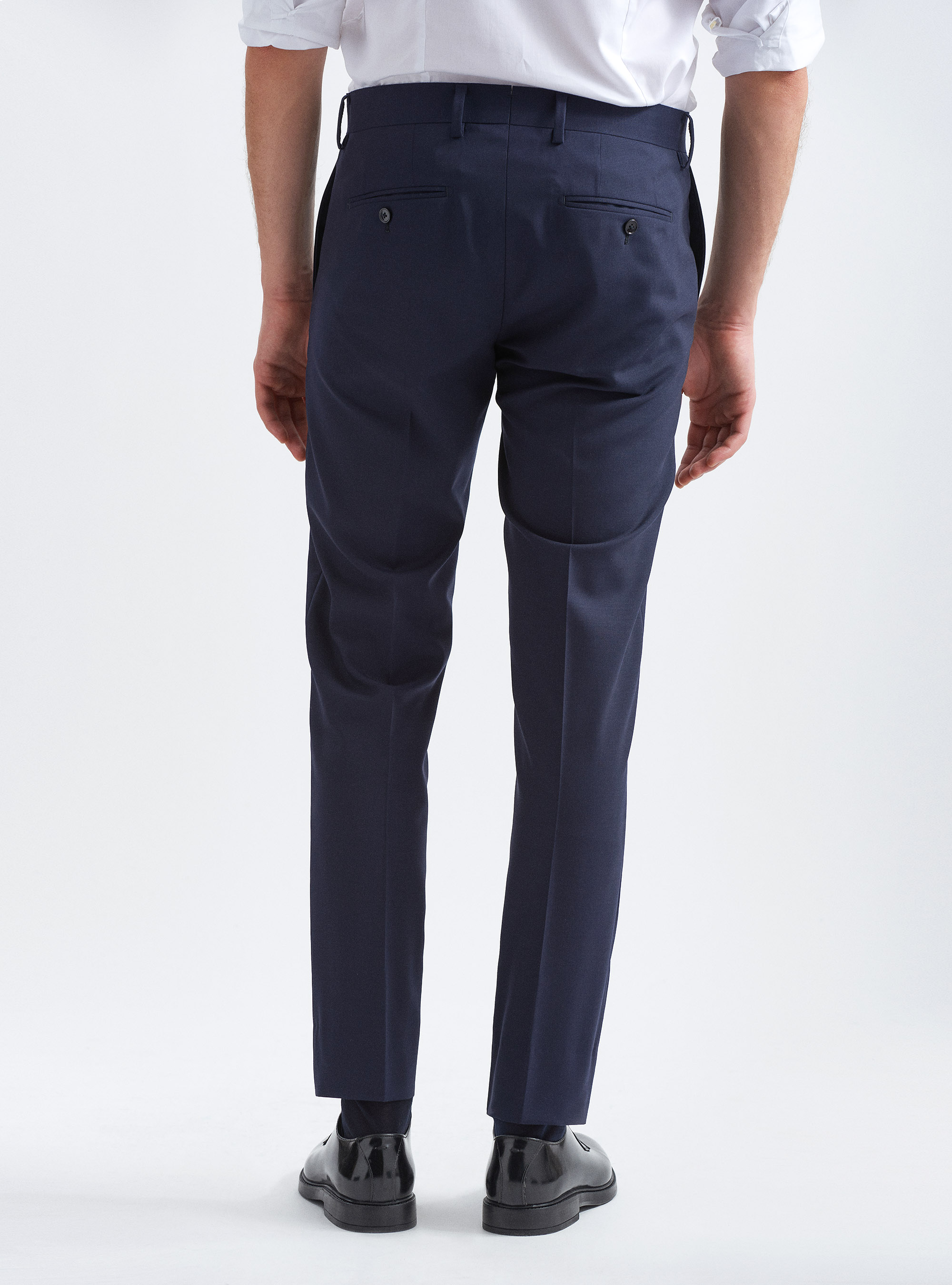 Pantaloni per abito in fresco lana, BLU NAVY