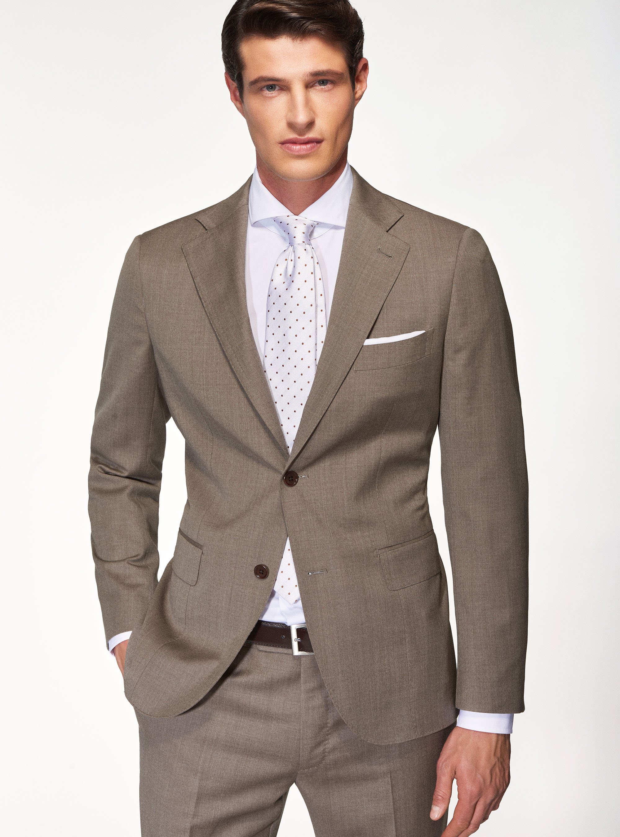 Giacca per abito in pura lana superfine 120's, SABBIA