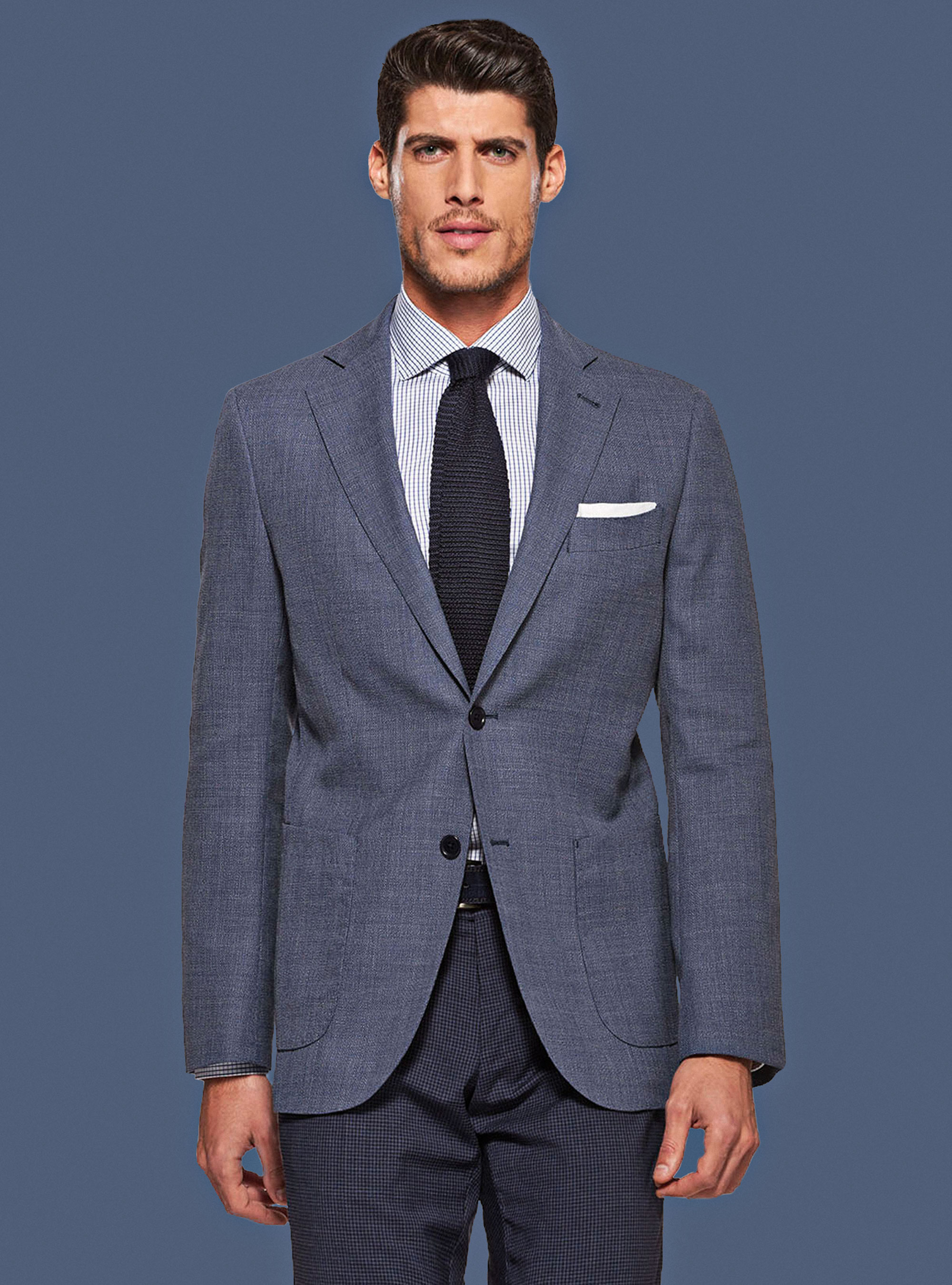 Jacket in cool wool, INK