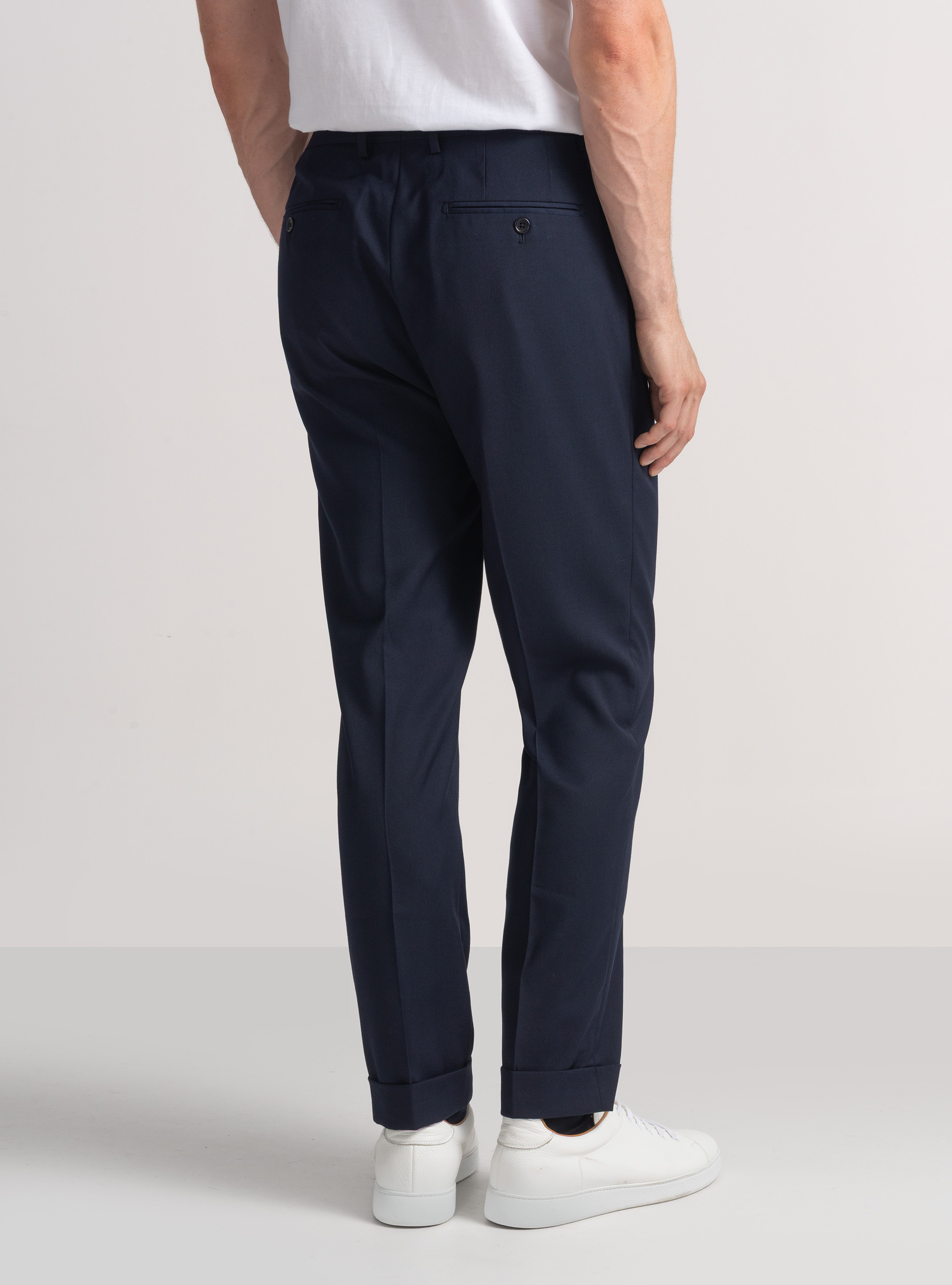 Klassische Hose mit Bundfalten, NAVY 0218C