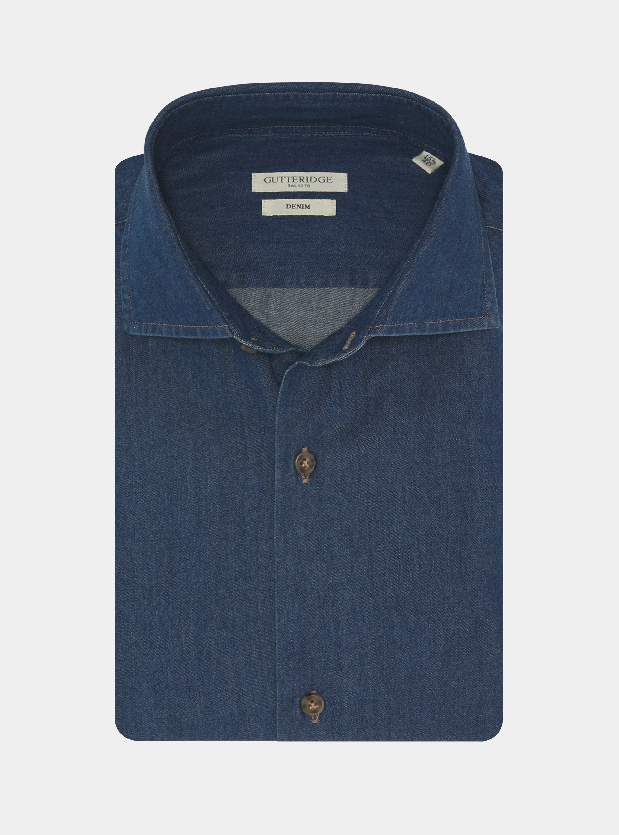 Camicia in cotone chambray, BLU NAVY