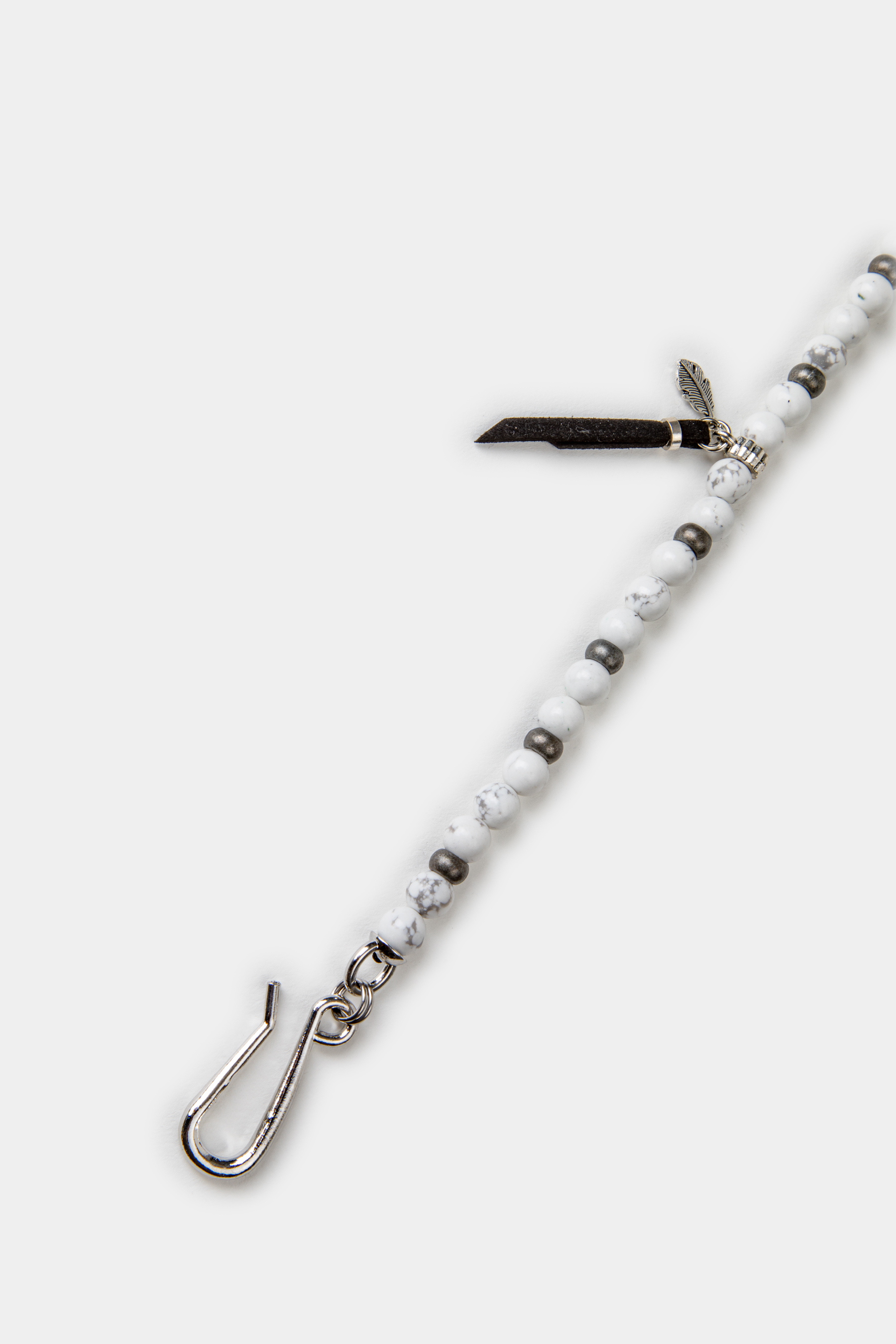 Catena per pantaloni con pietre bianche e ciondolo, UNICO