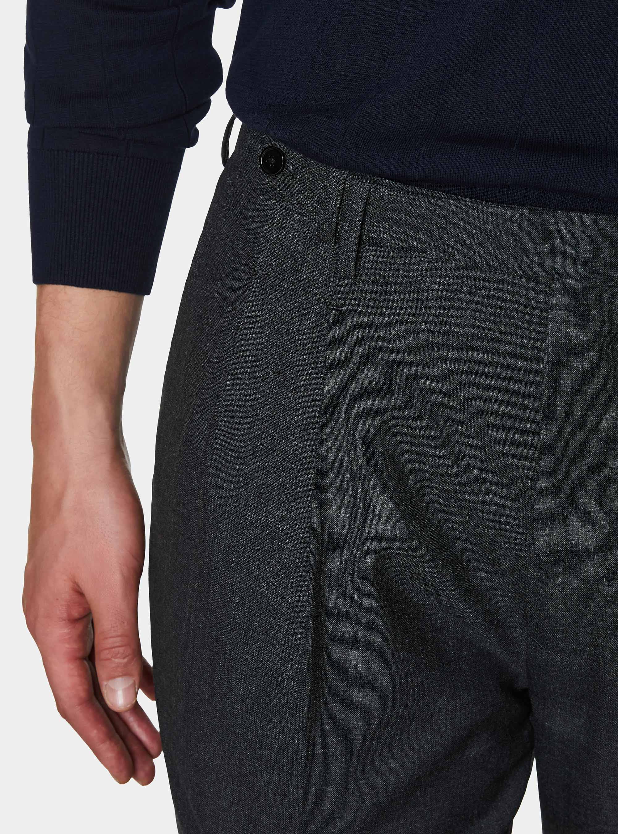 Vitale Barberis Canonico pure wool double pleat trousers, ASPHALT GREY