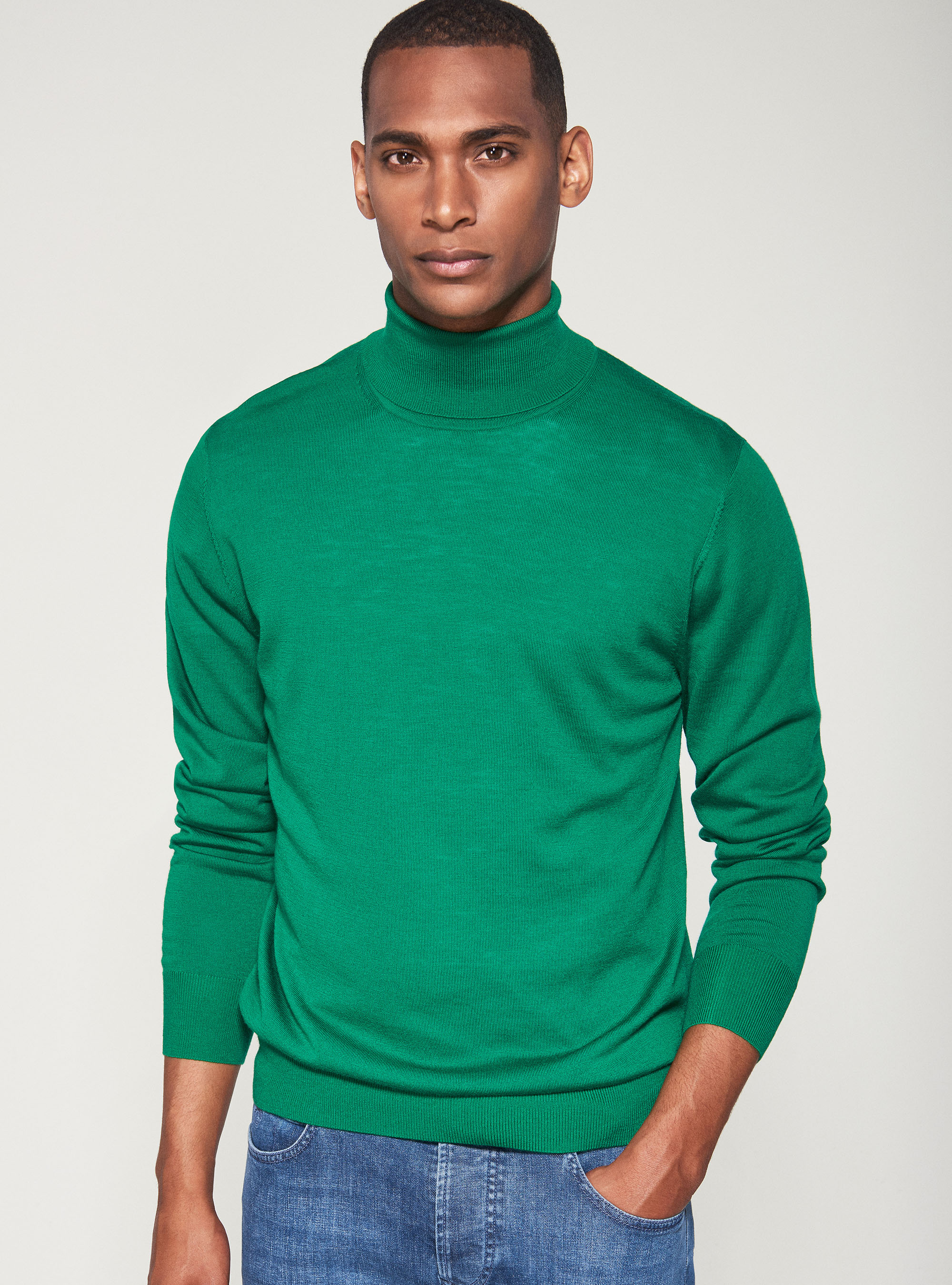 Dolcevita in pura lana merino extrafine, OLIVA