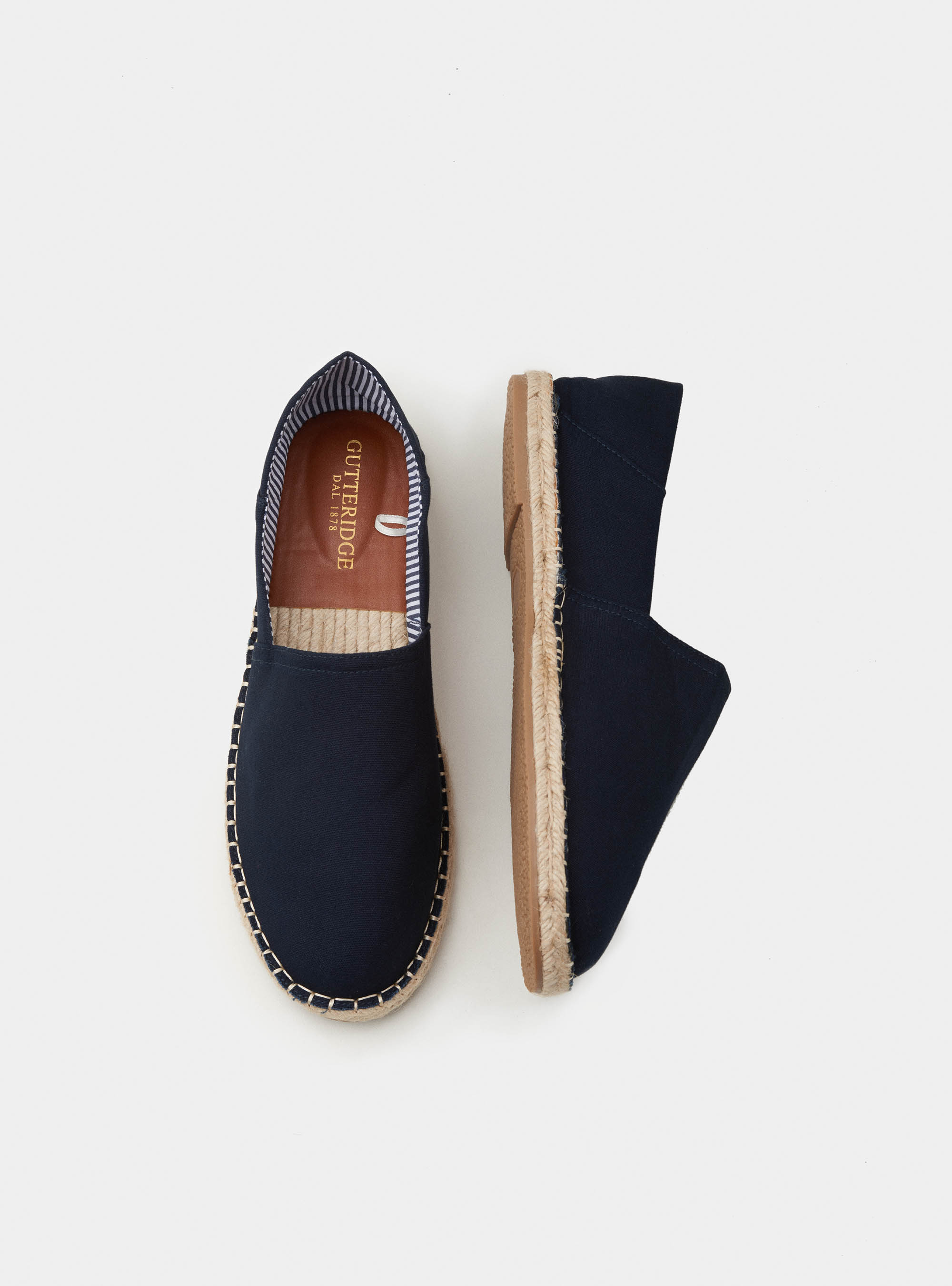 navy blue canvas espadrilles