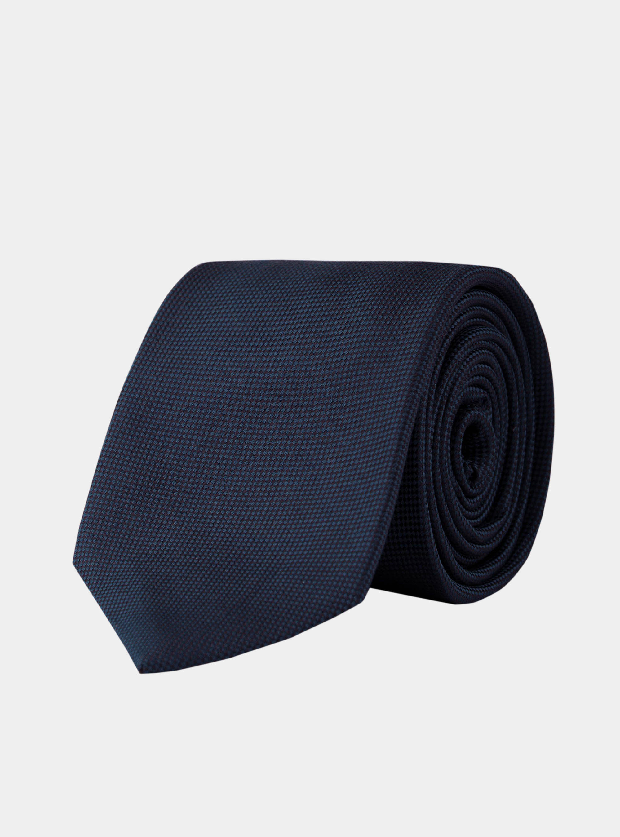 Silk solid color tie, NAVY BLUE