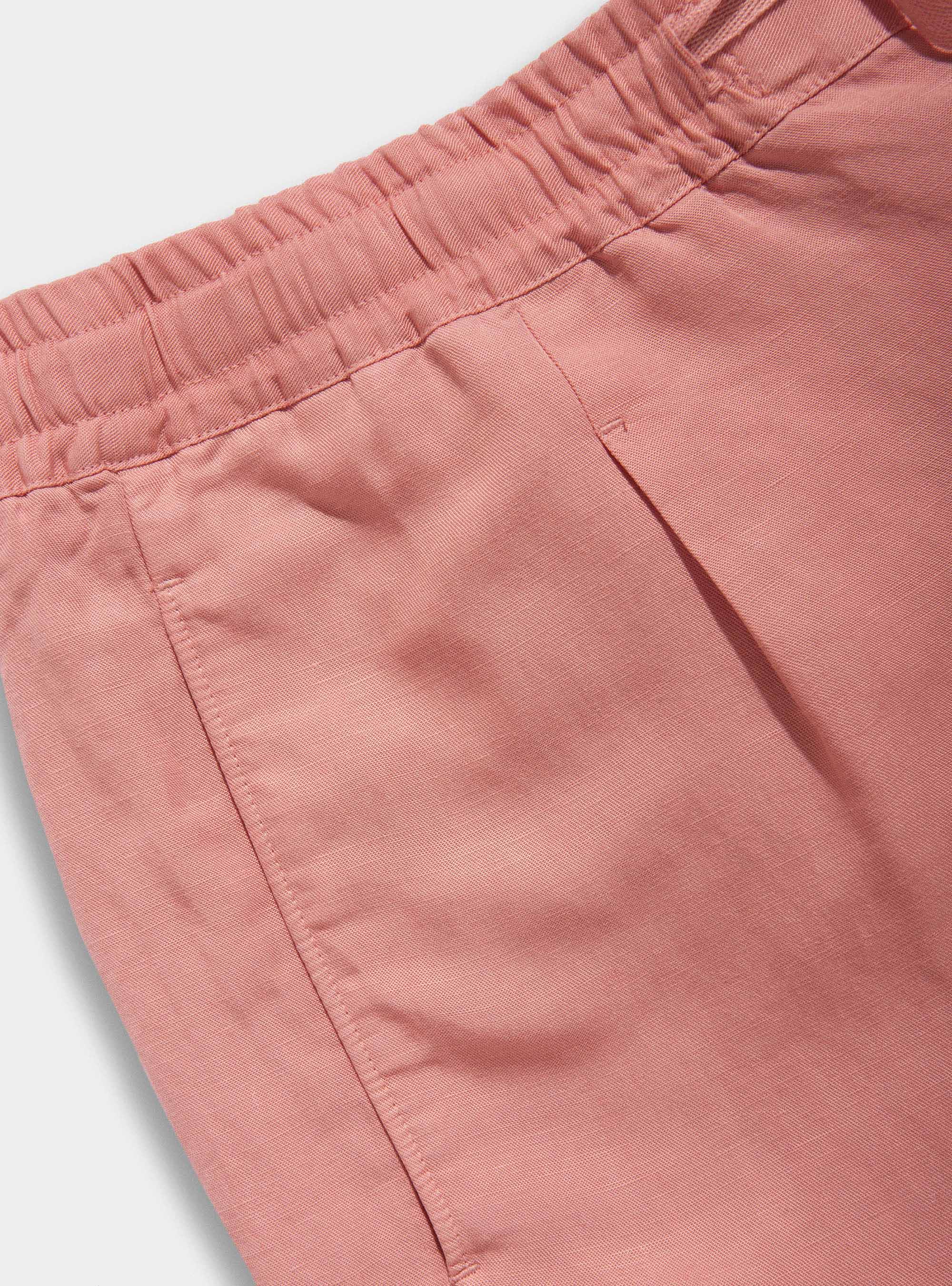 Bermudas de mezcla de lino con cord&oacute;n, ROSA