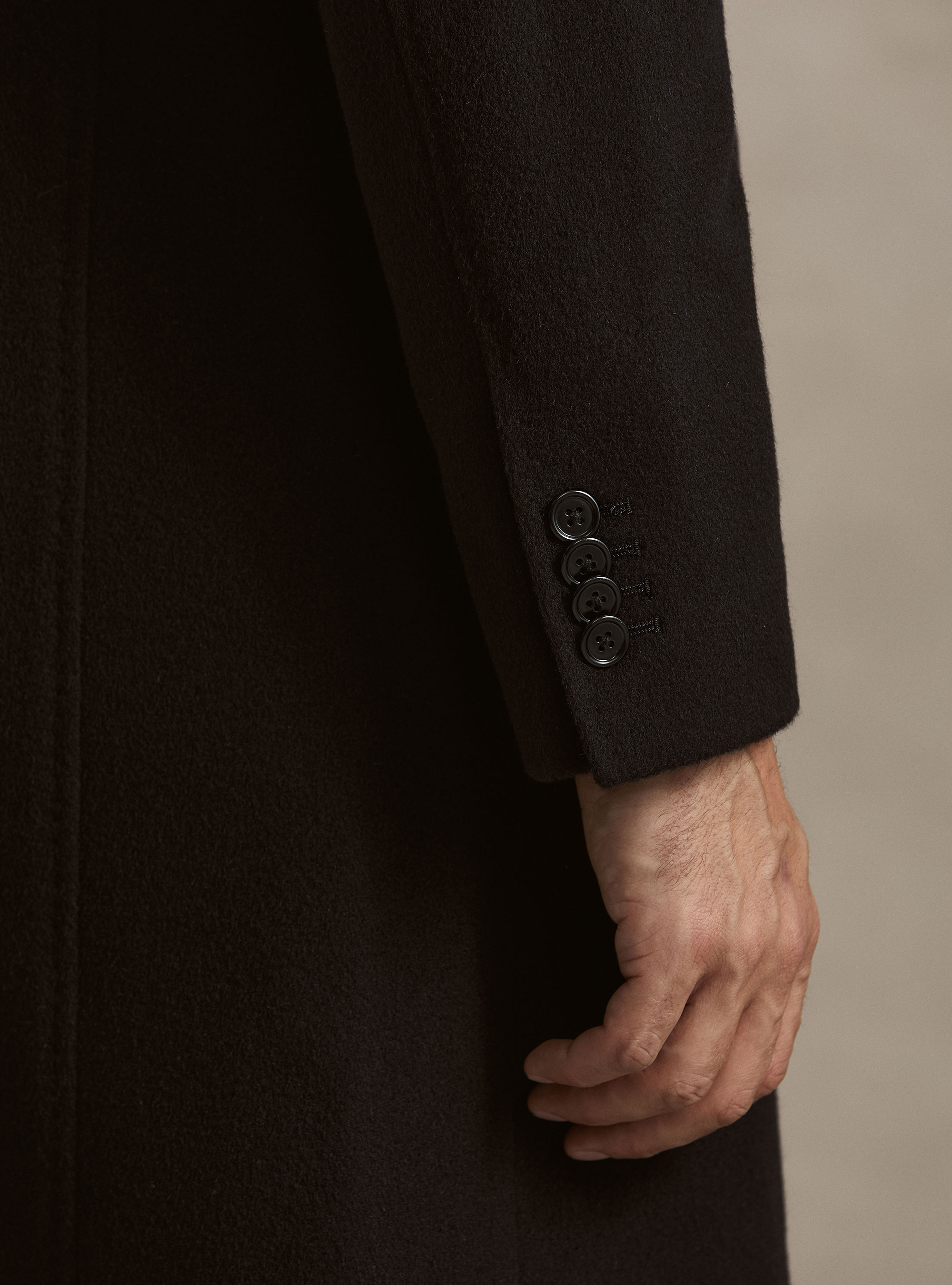 Single-breasted cashmere coat, NAVY BLUE