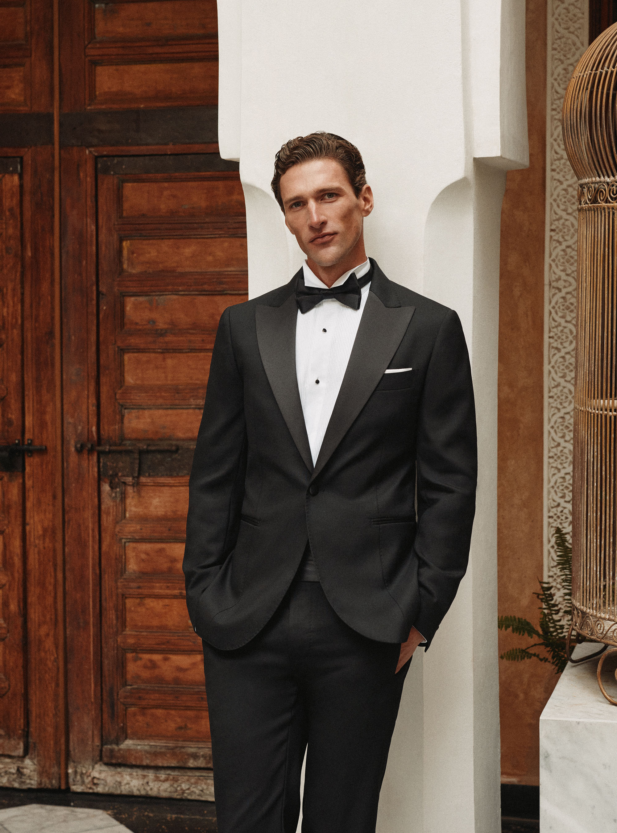 Americana de esmoquin de lana Vitale Barberis Canonico, NEGRO