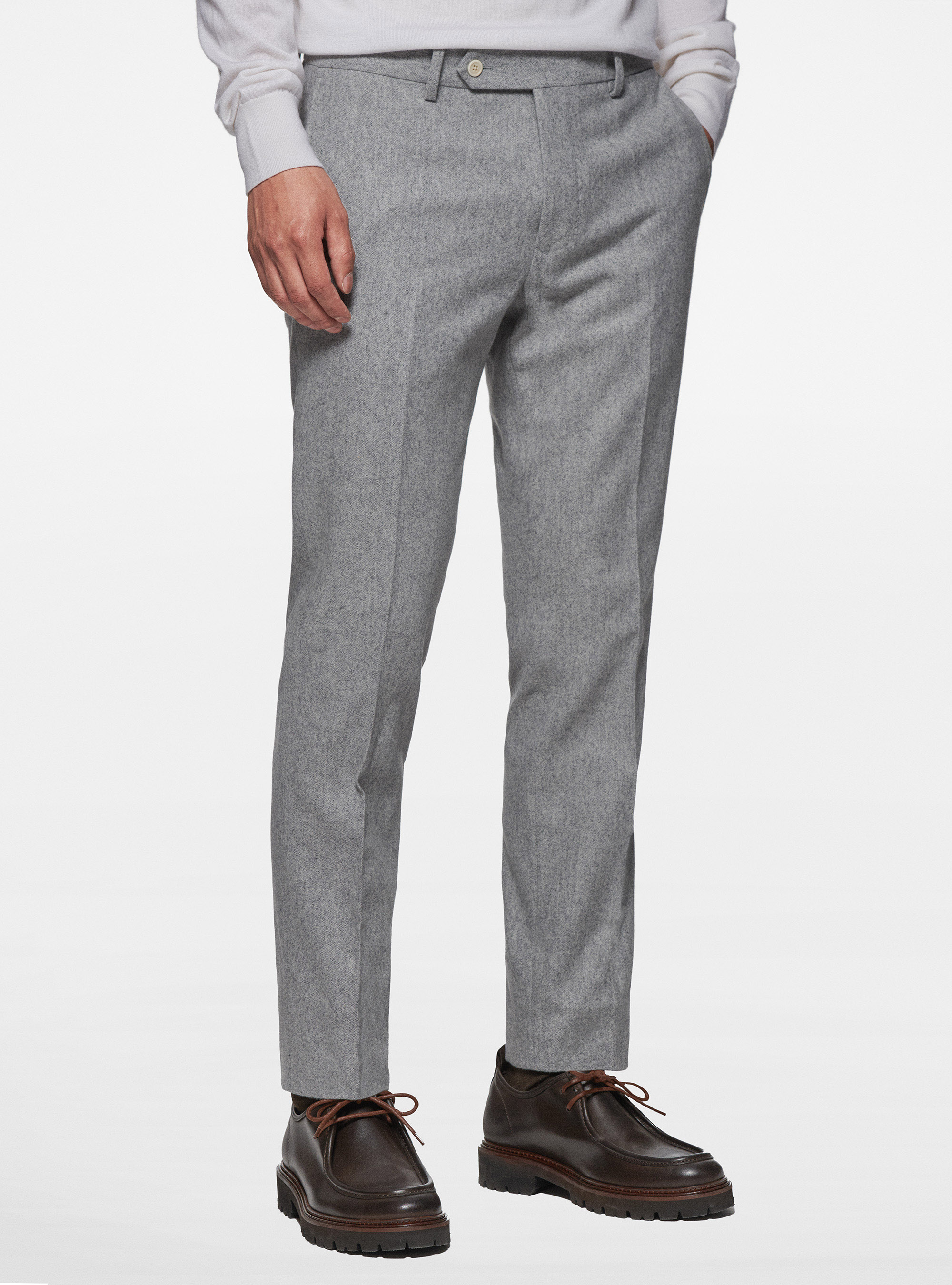 Pantaloni in flanella di misto lana Duemilagori