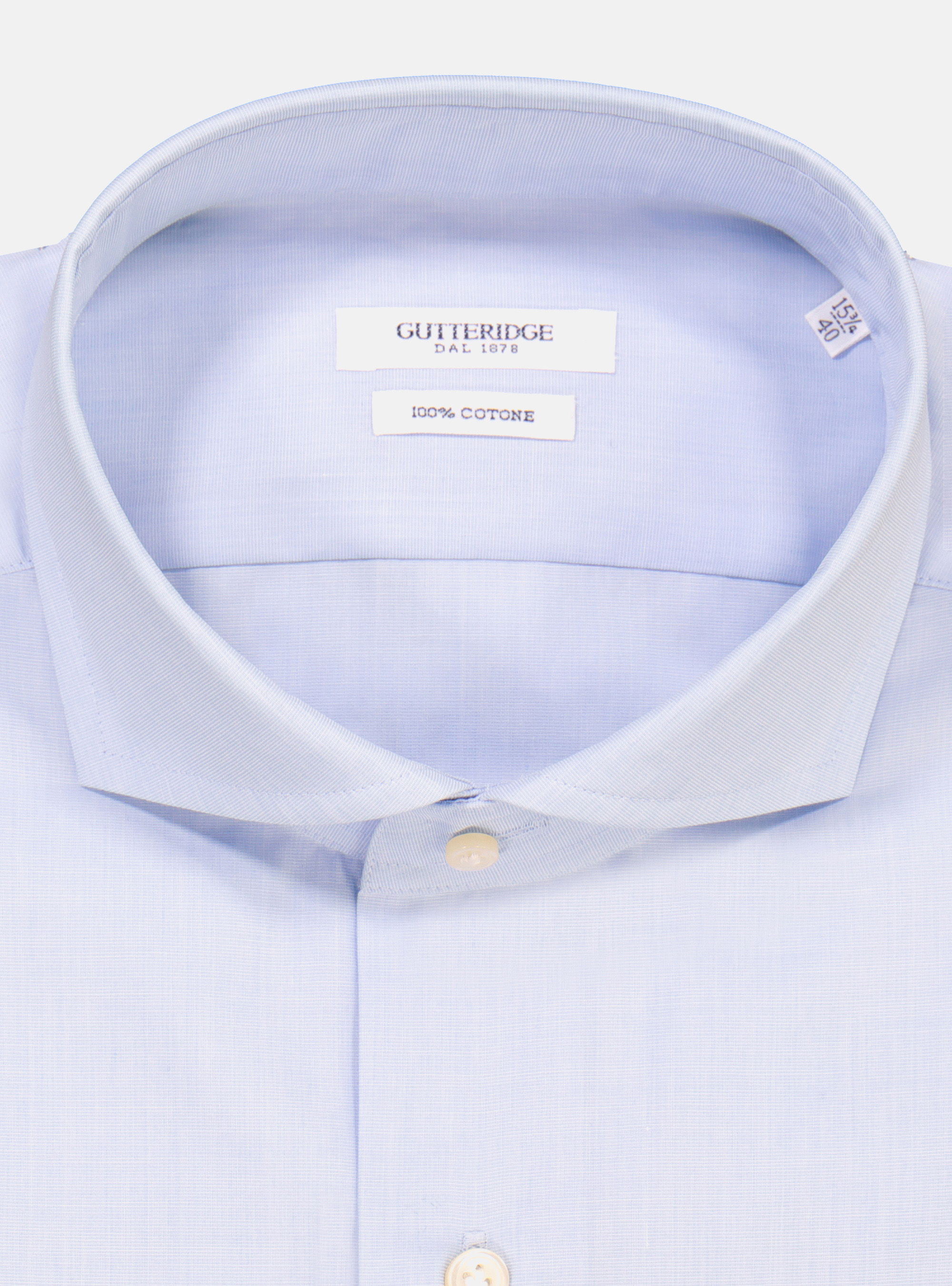 Cotton shirt with french collar, LIGHT BLUE