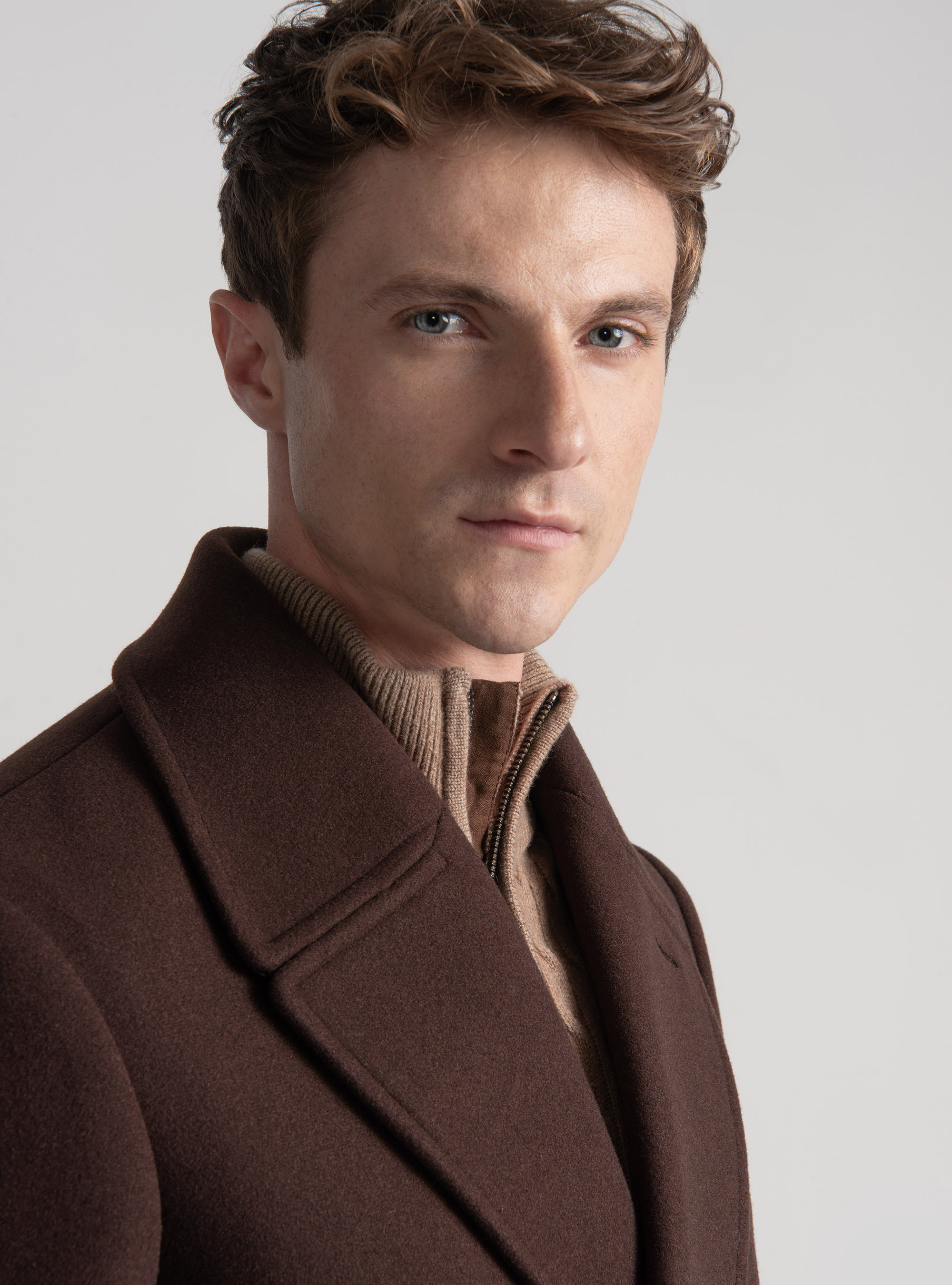 Peacoat tinta unita, MARRONE