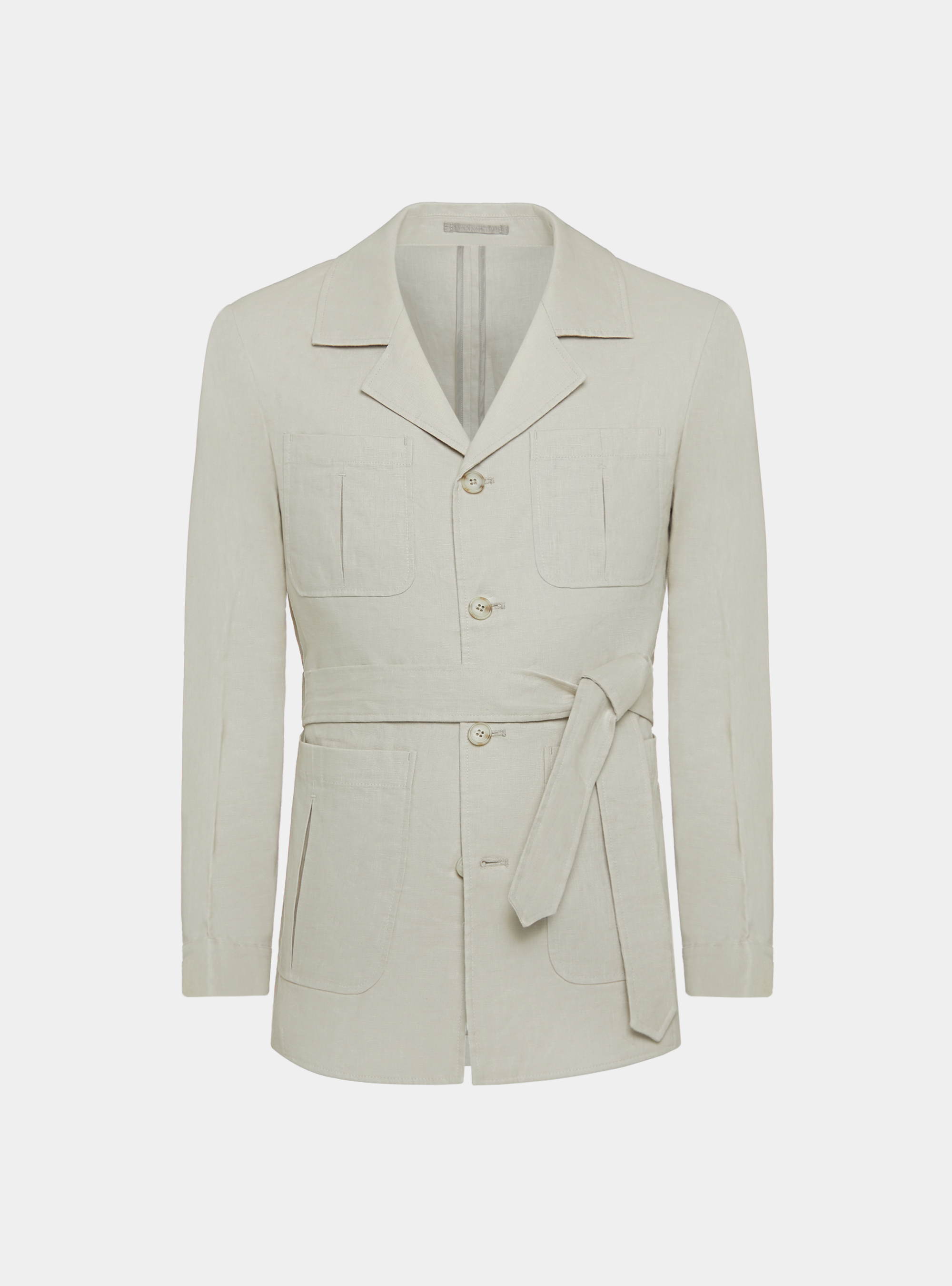 Field jacket in pure linen, ECRU