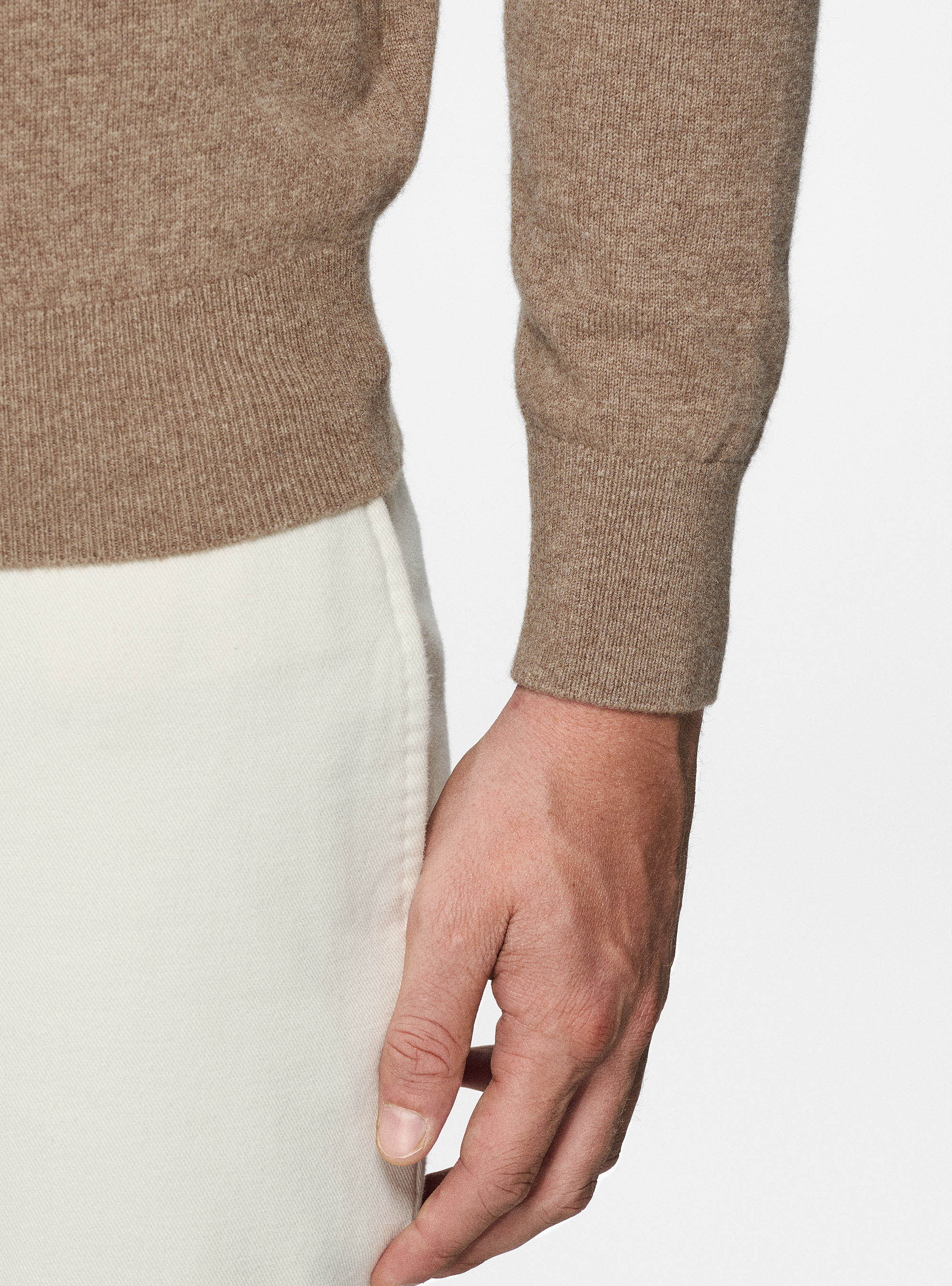 Maglia girocollo in lambswool e cashmere, FANGO