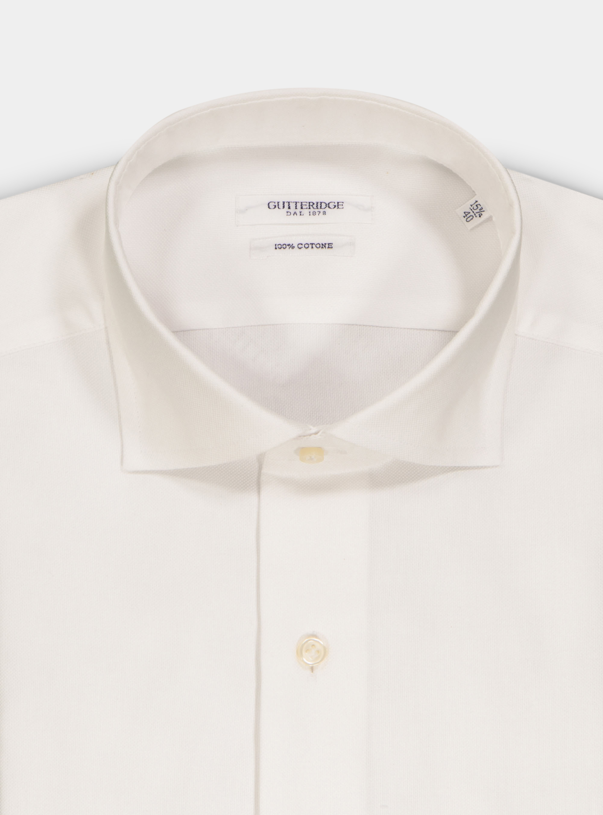 Camicia in oxford di cotone armaturato, BIANCO