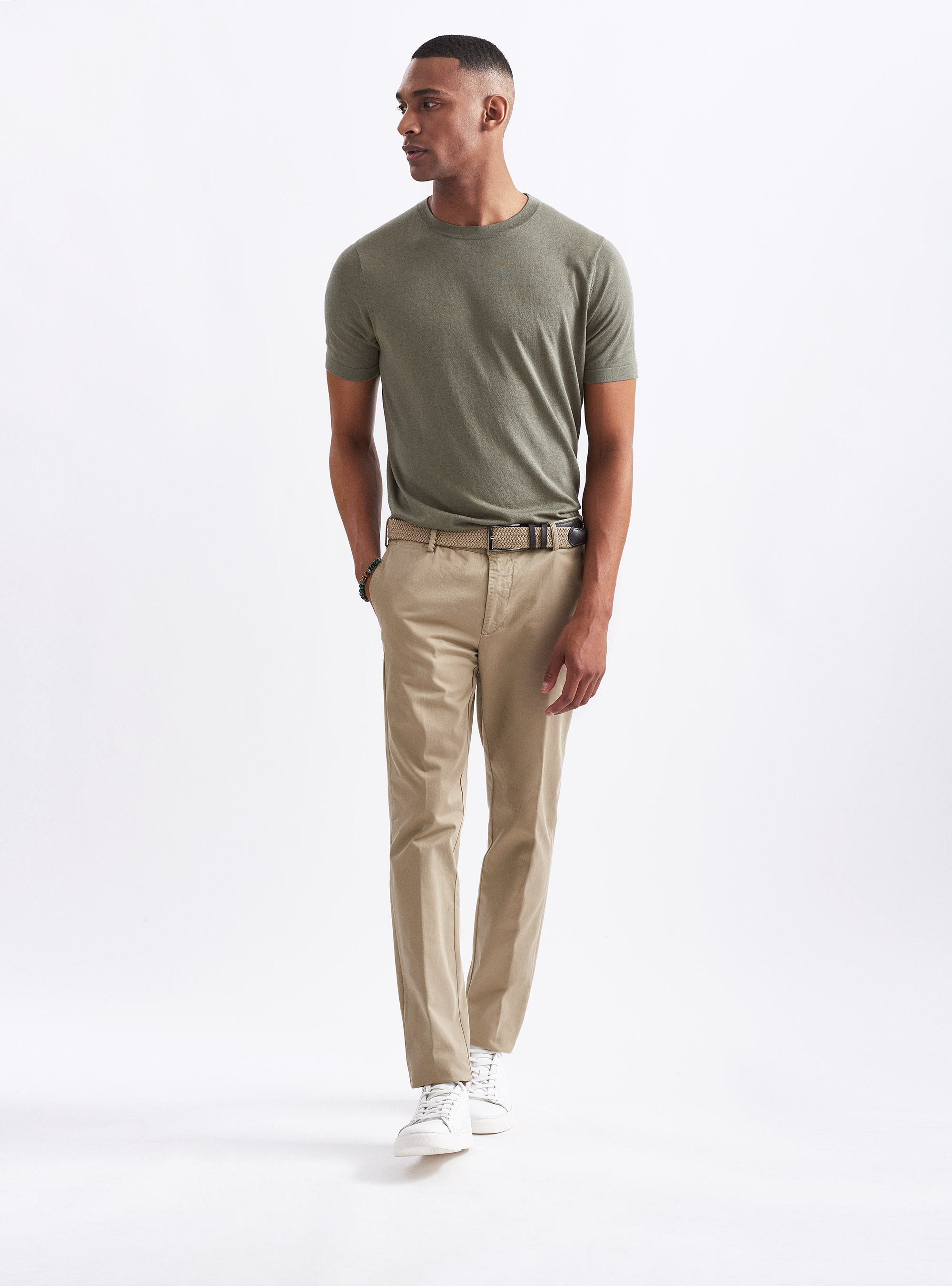 Pantaloni chino in twill slim fit, FANGO