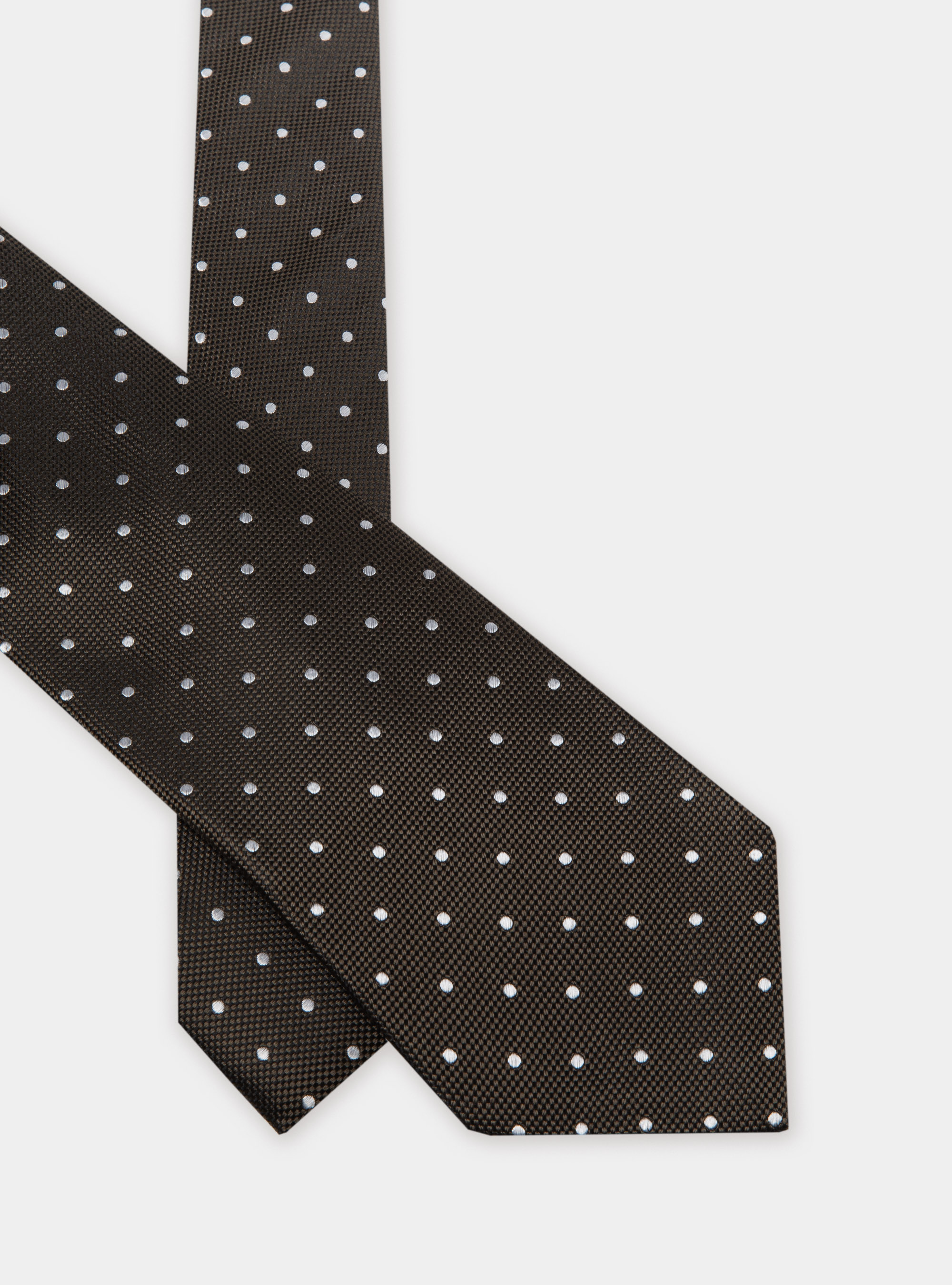 Silk polka dot tie, BROWN