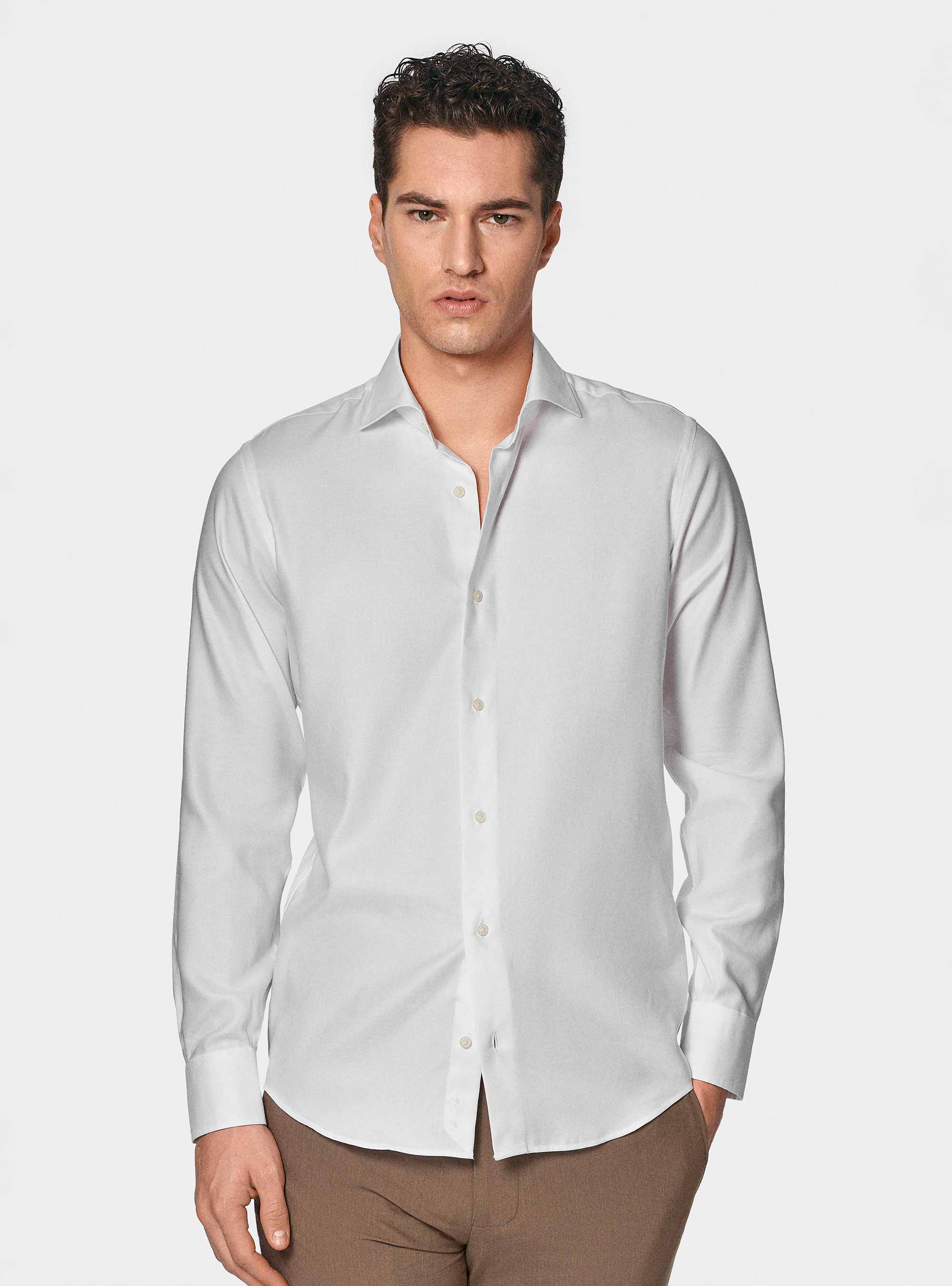Cotton oxford shirt, WHITE