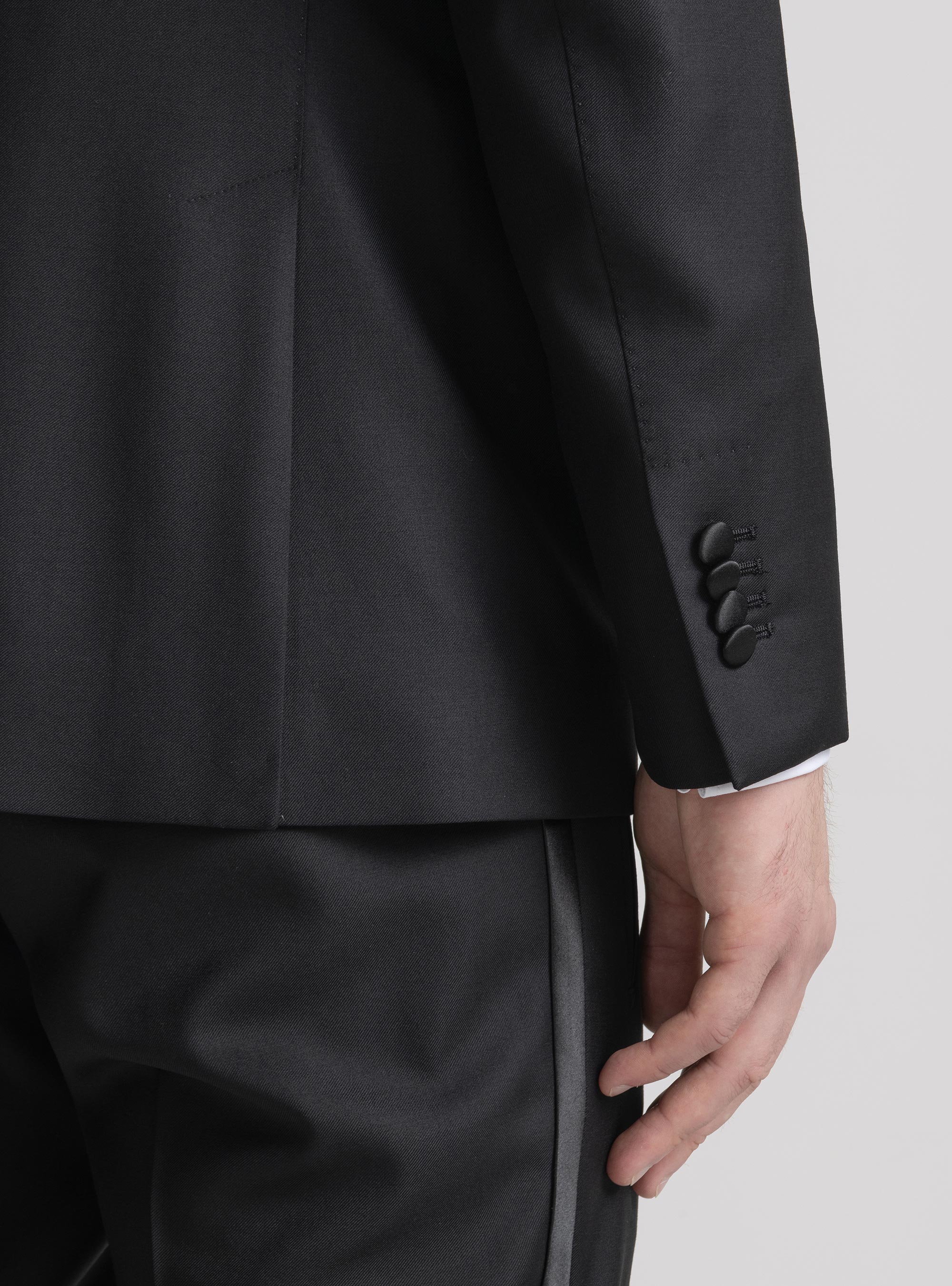 Vitale Barberis Canonico wool tuxedo blazer, BLACK