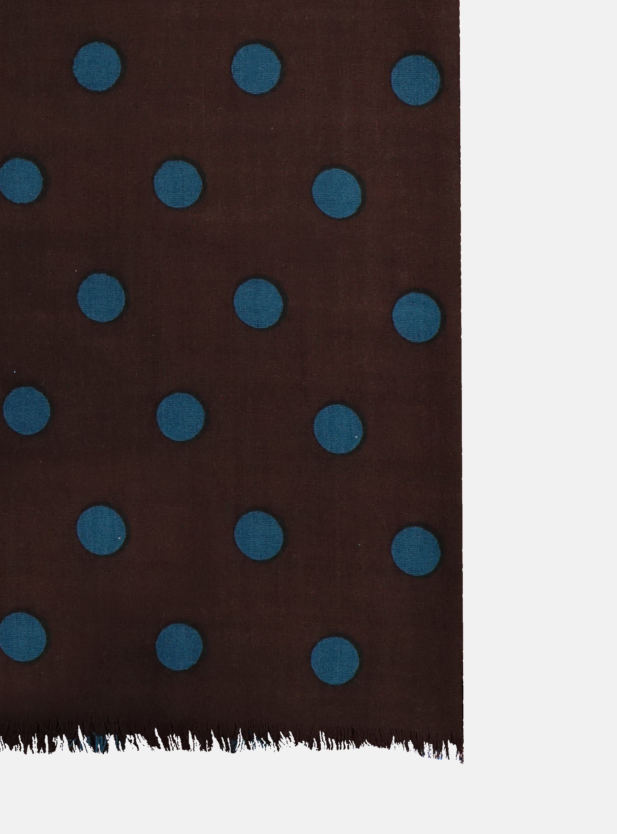 POLKA DOT WOOL SCARF, BROWN