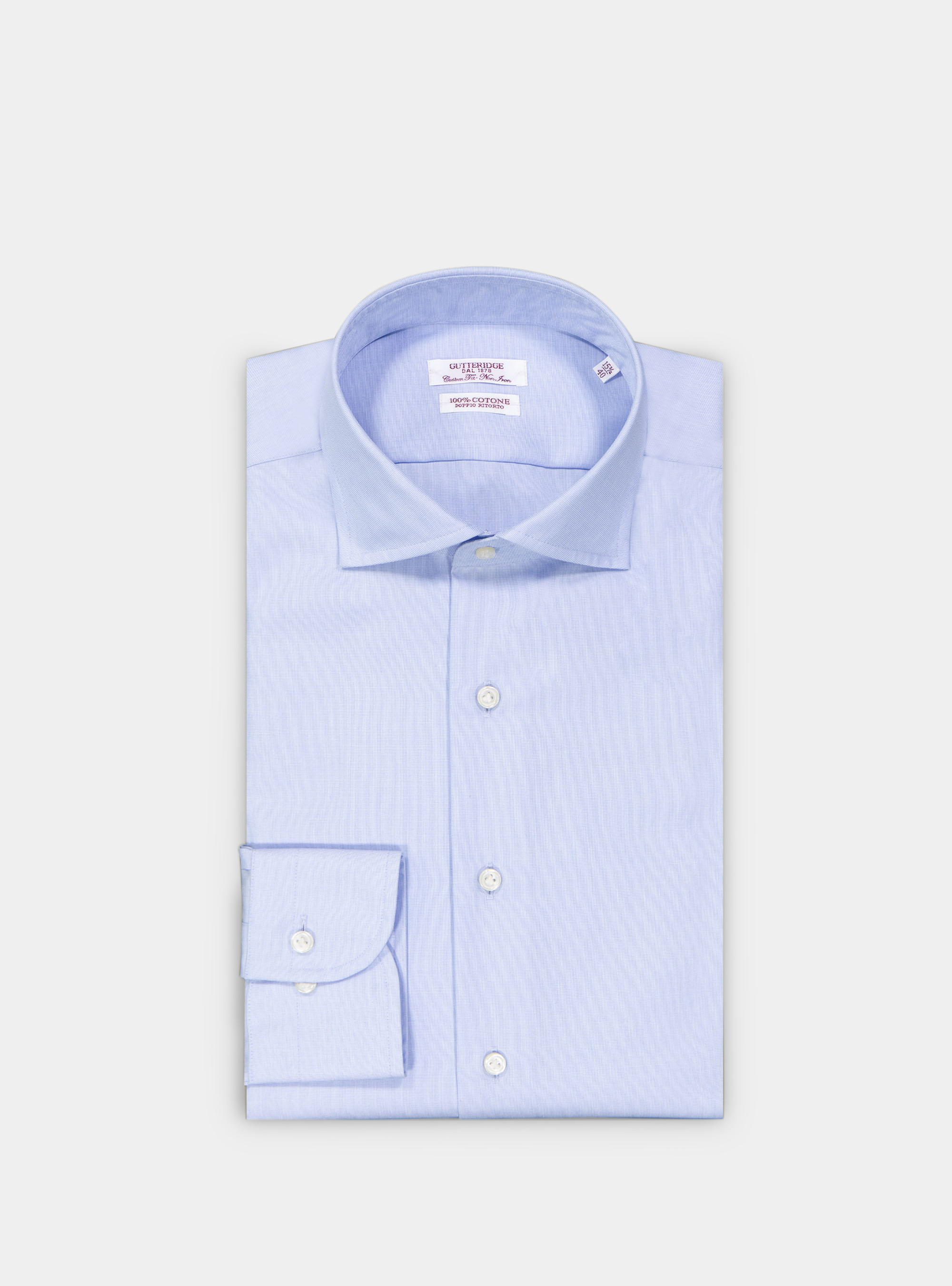 Custom Shirt With Semi Open Collar French Collar In Cotton Yarn No Iron