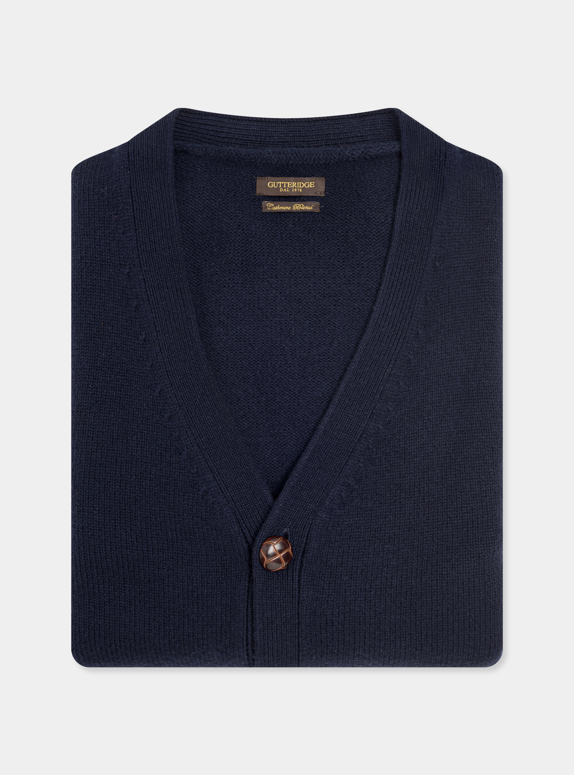 Cardigan in lana lambswool e cashmere, BLU NAVY