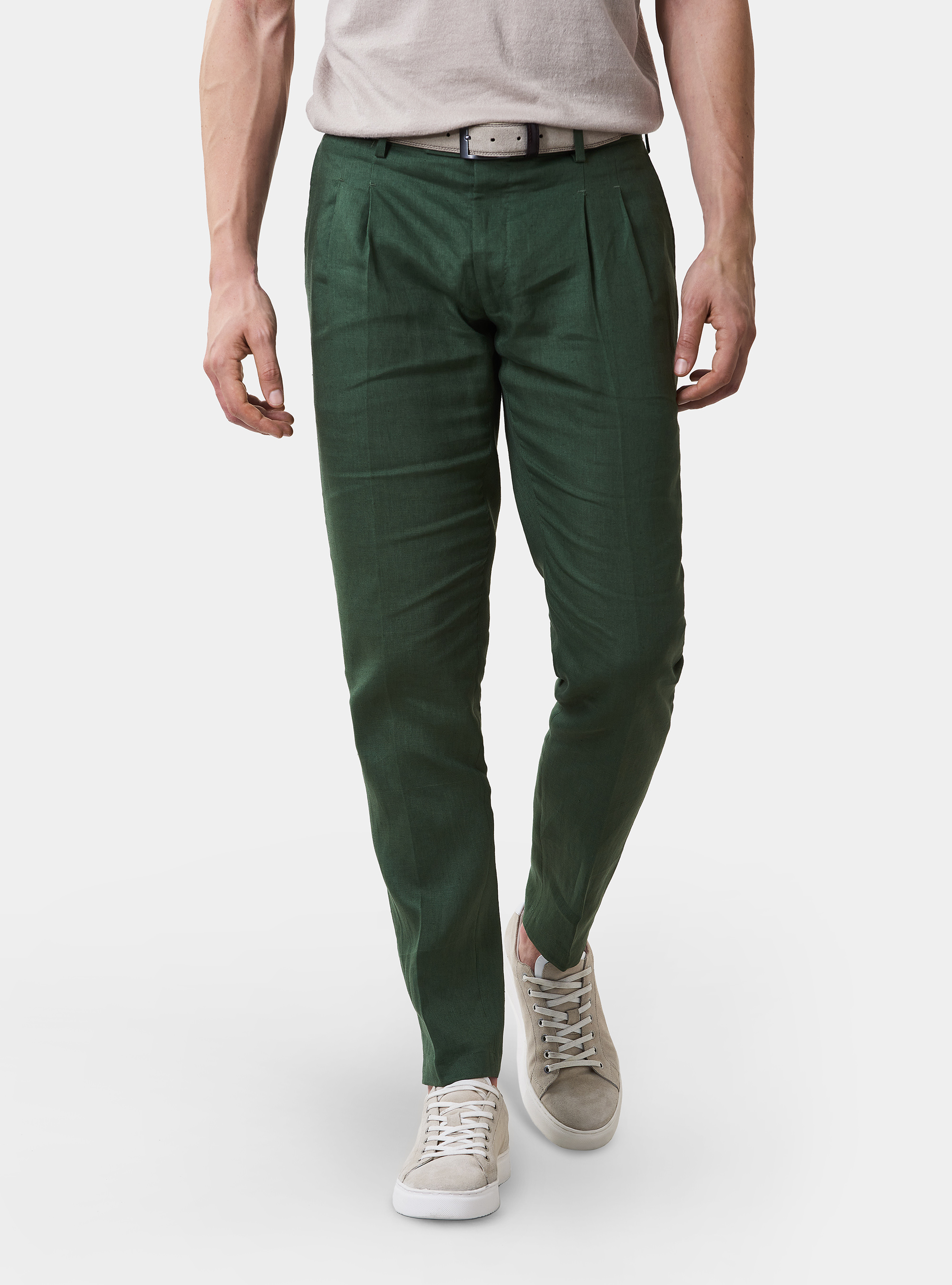 Pure Linen Suit Trousers, GREEN