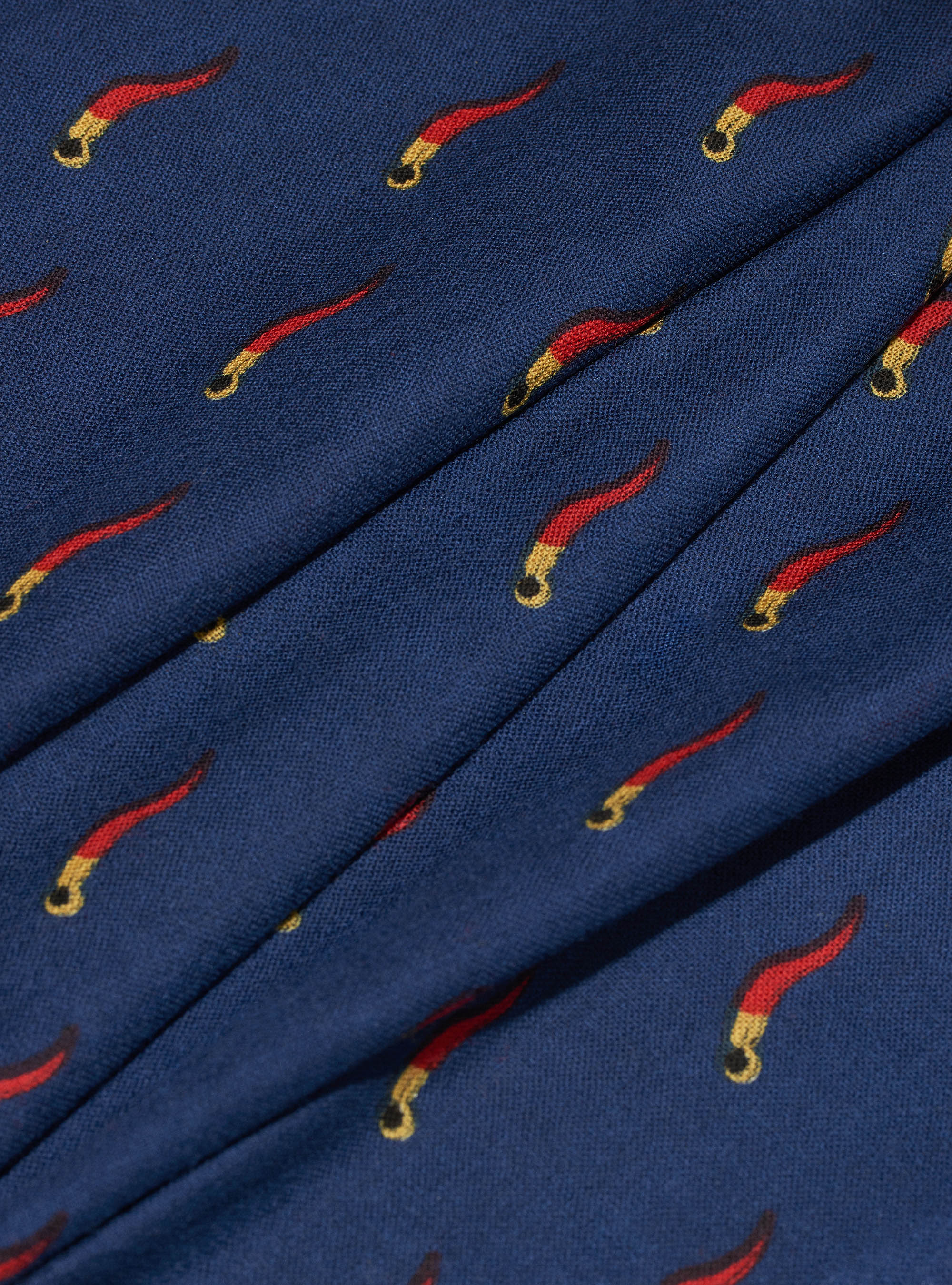 Sciarpa in 100% lana con stampa corno, BLU NAVY