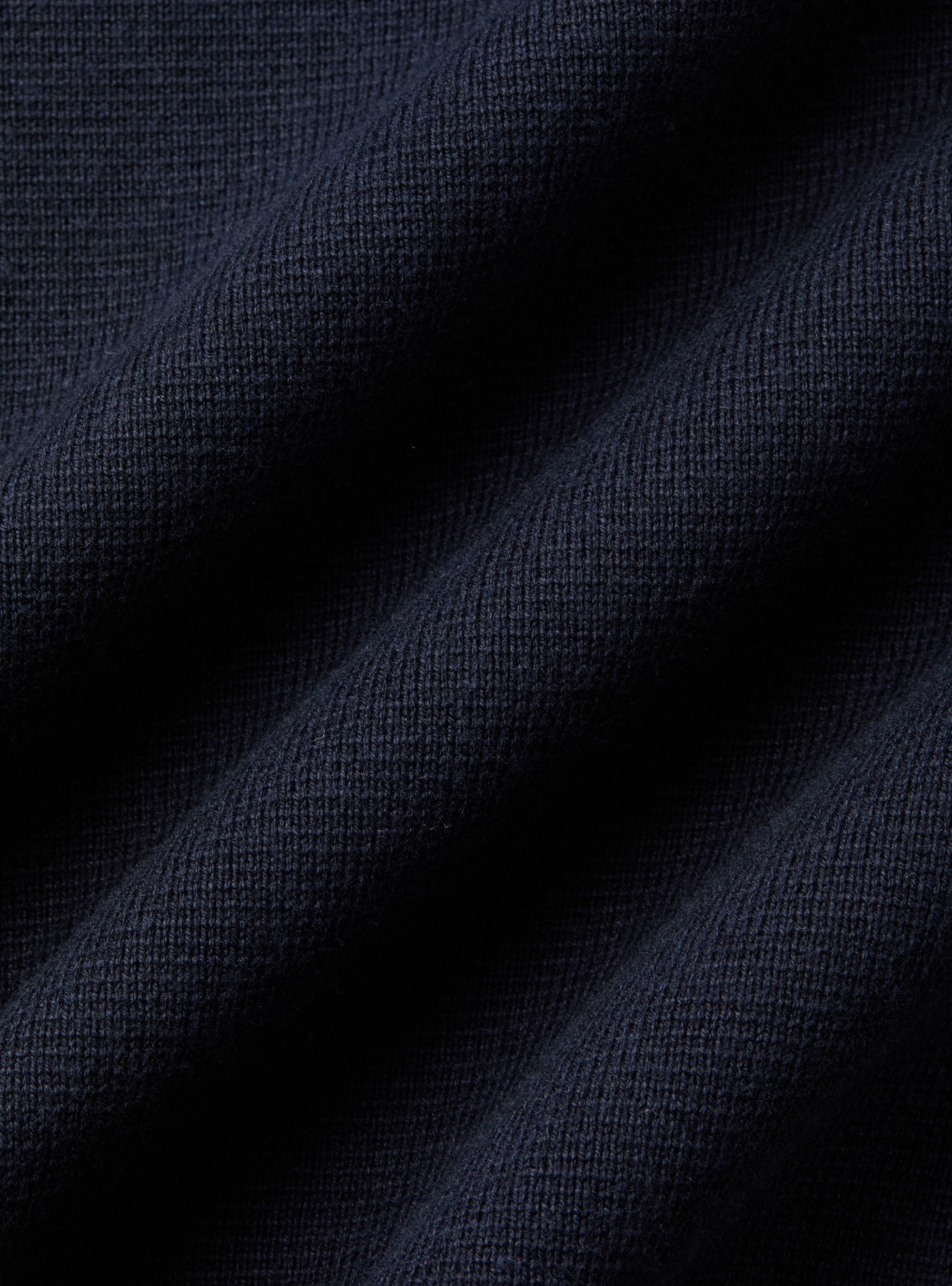 Cotton blend crew neck sweater, NAVY BLUE