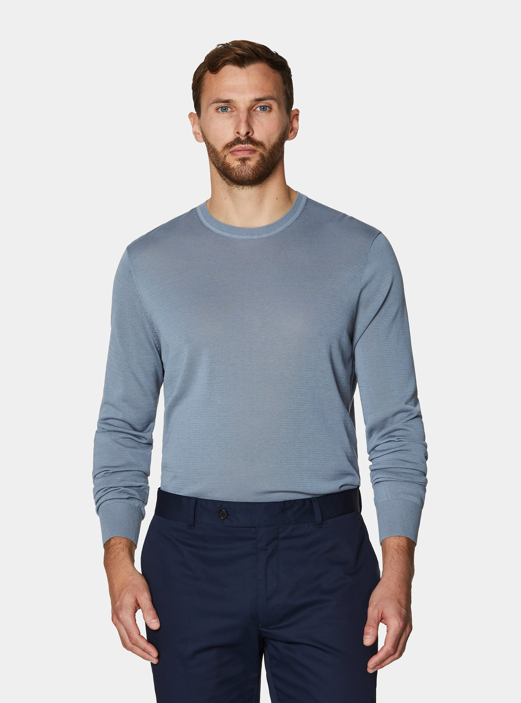 Cotton and silk crew neck sweater, AVIO 0292C