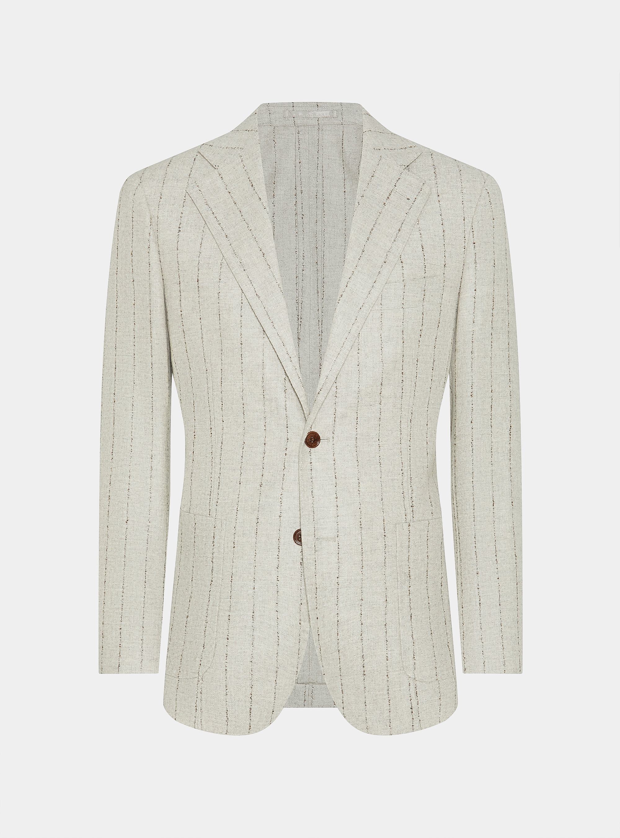 Pinstripe suit blazer in cashmere wool, ECRU