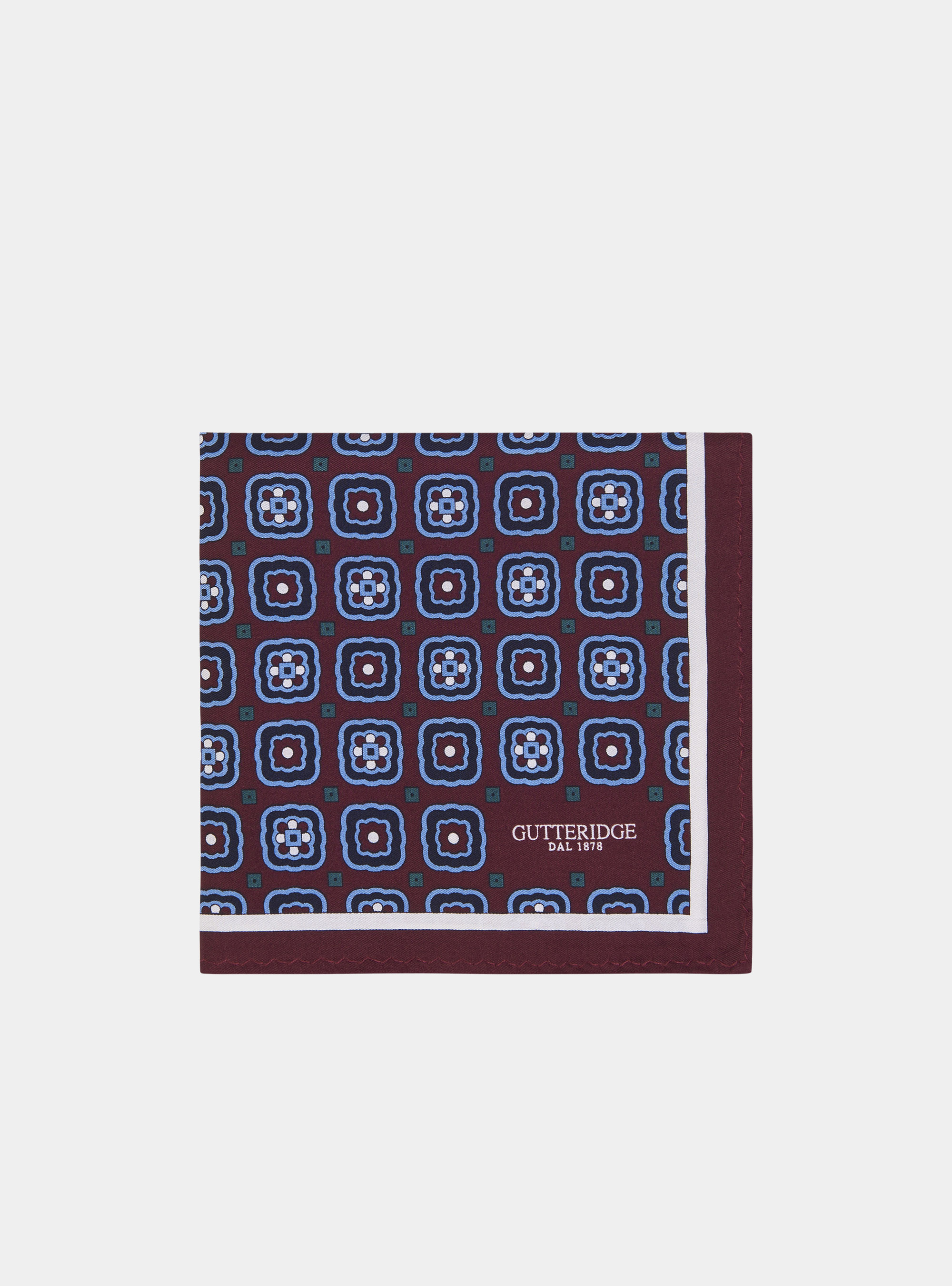 Pochette seta fantasia stampata, BORDEAUX