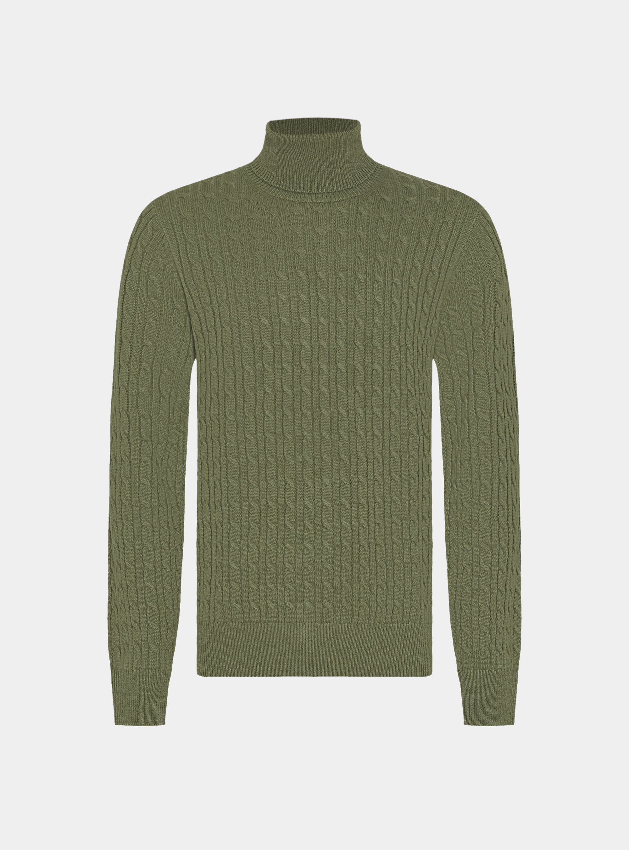 Punto de cuello alto con trenza de lana de cachemira, SALVIA 0602C