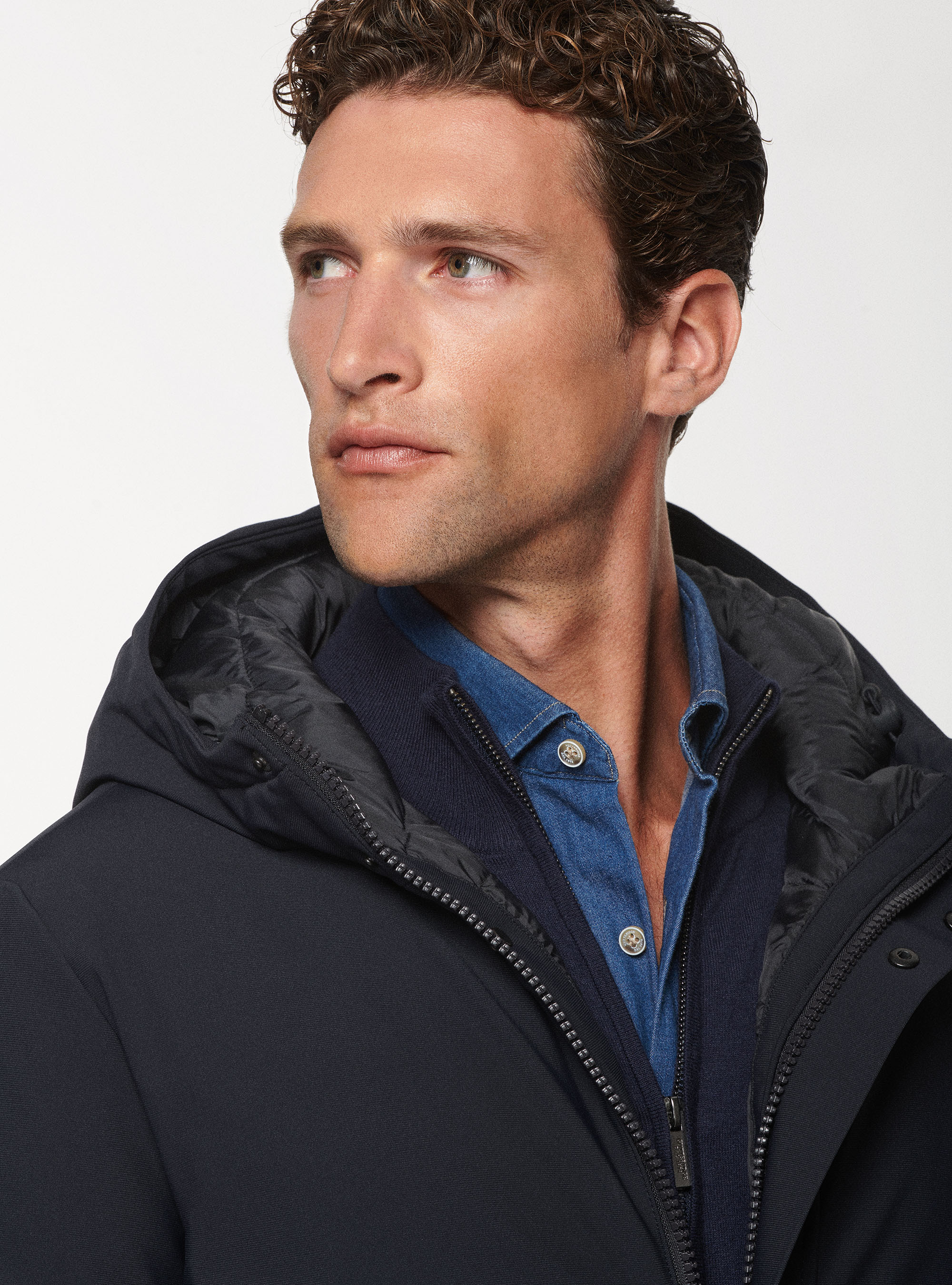 Giubbino in tessuto tecnico, BLU NAVY