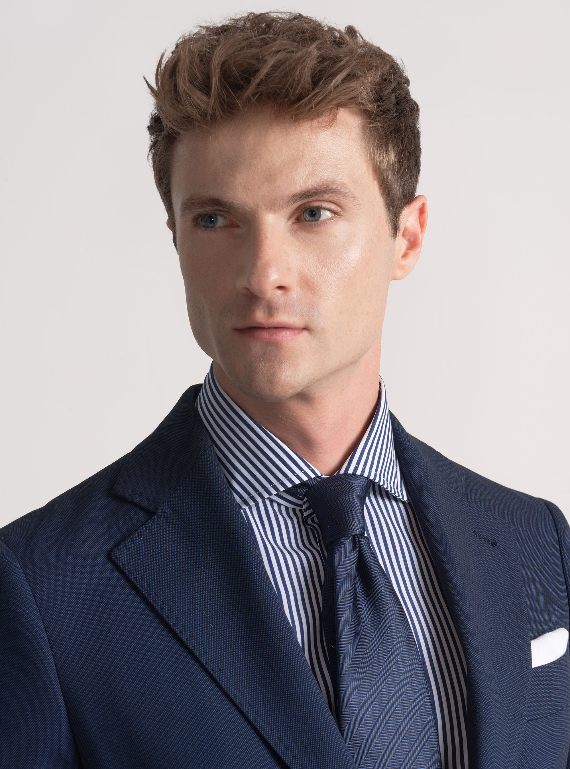 Americana de traje ojo de perdiz, AZUL MARINO