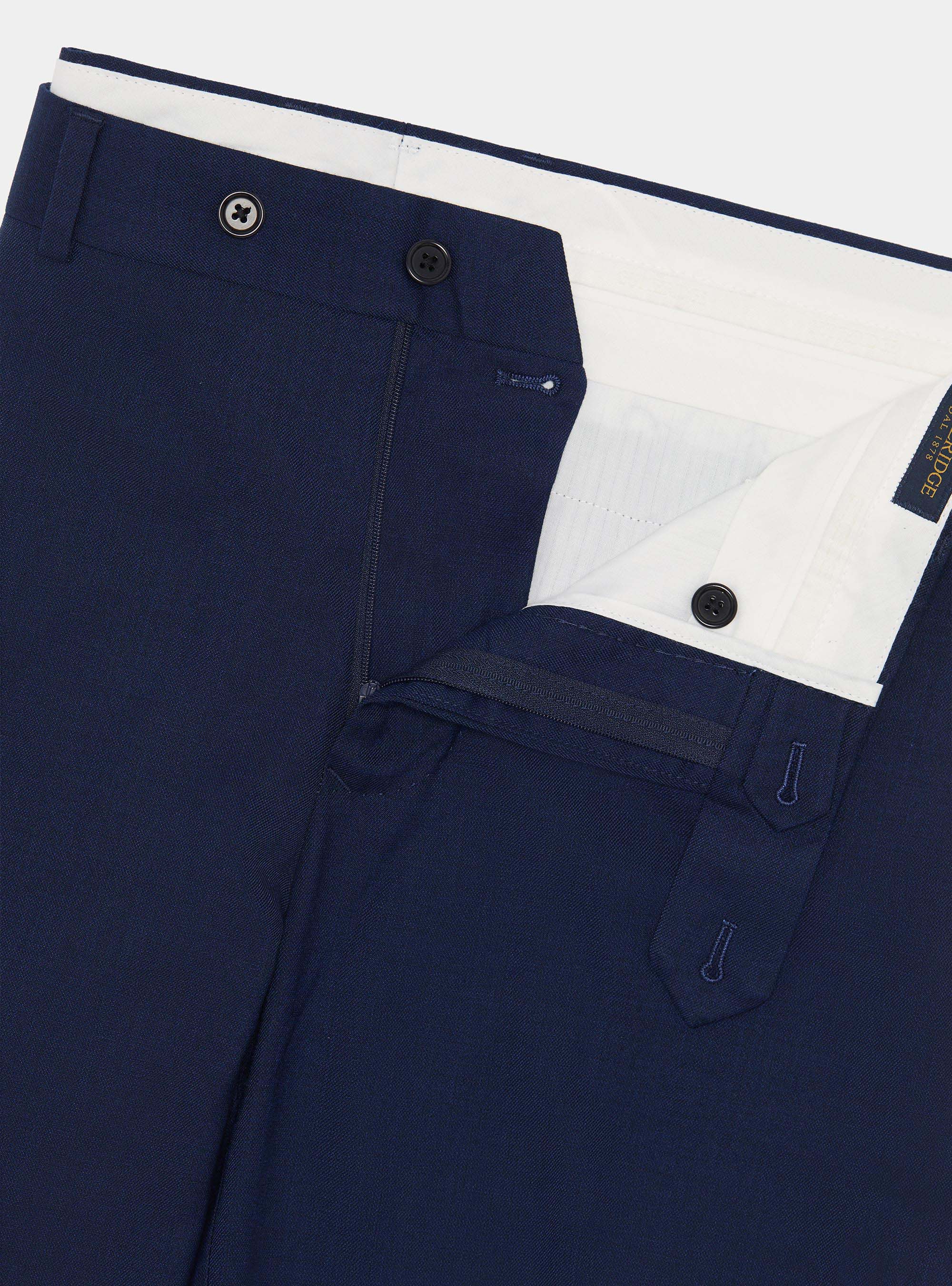 Flamed fabric suit trousers, NAVY BLUE