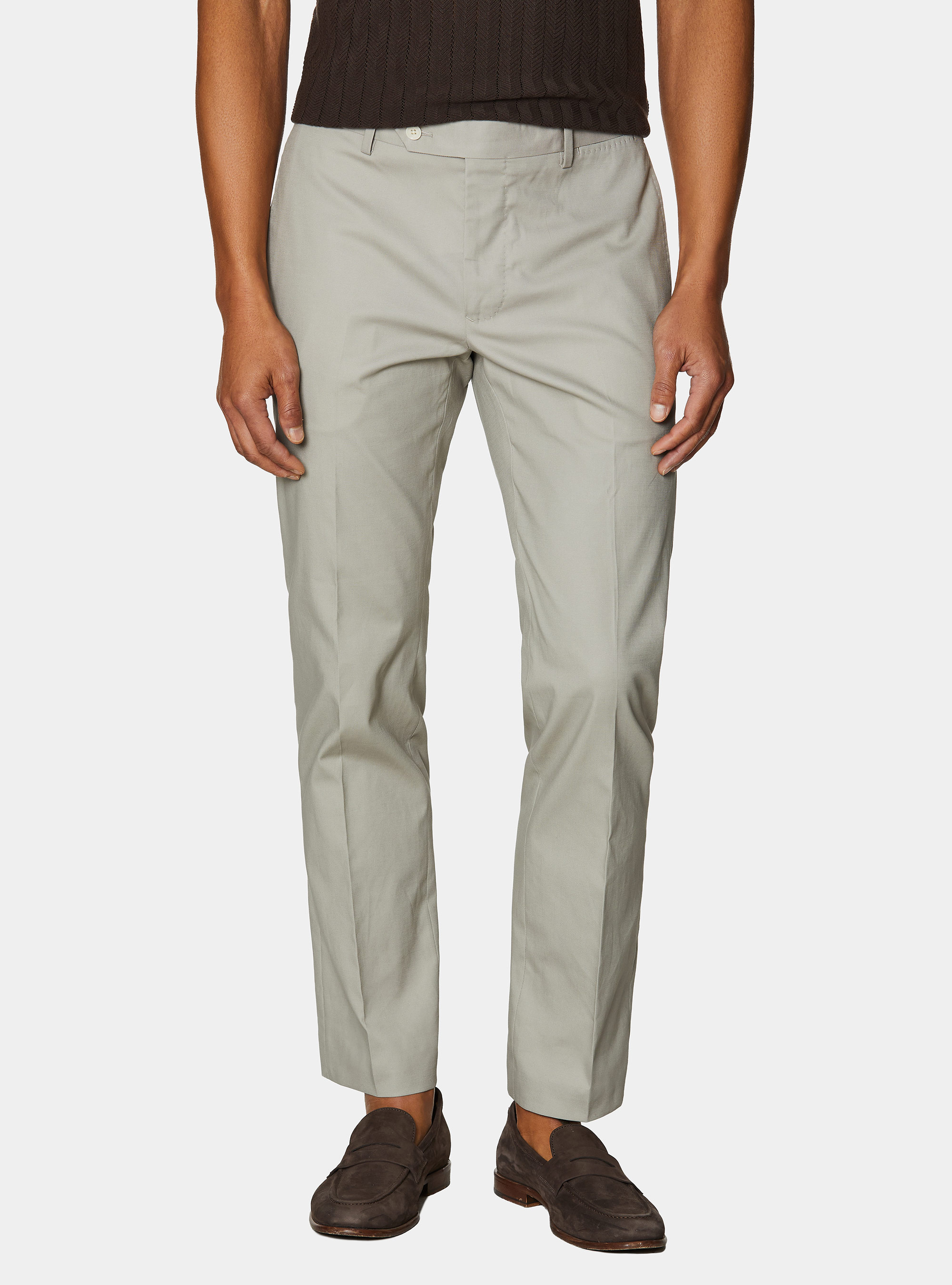 Pantaloni abito in cotone, ECRU