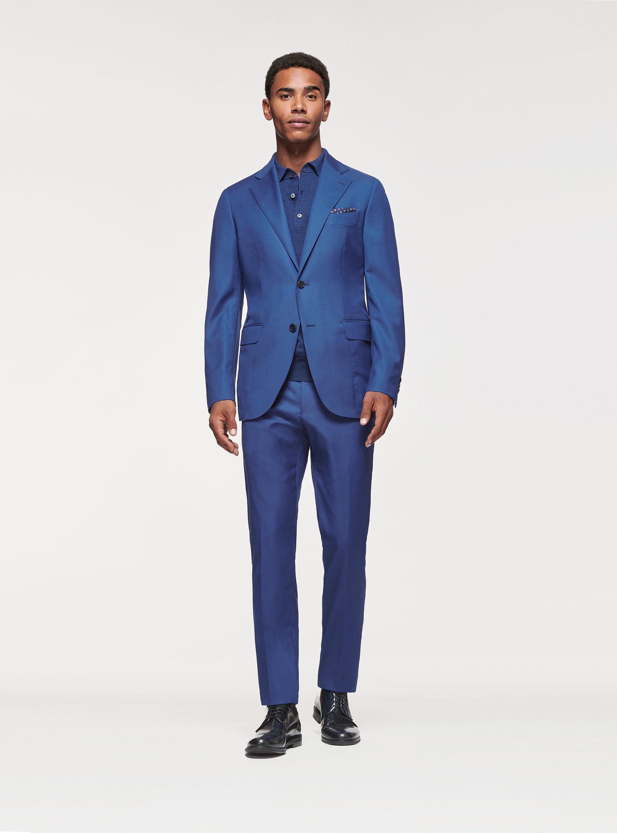 VBC royal blue suit in 110s pure superfine wool, 