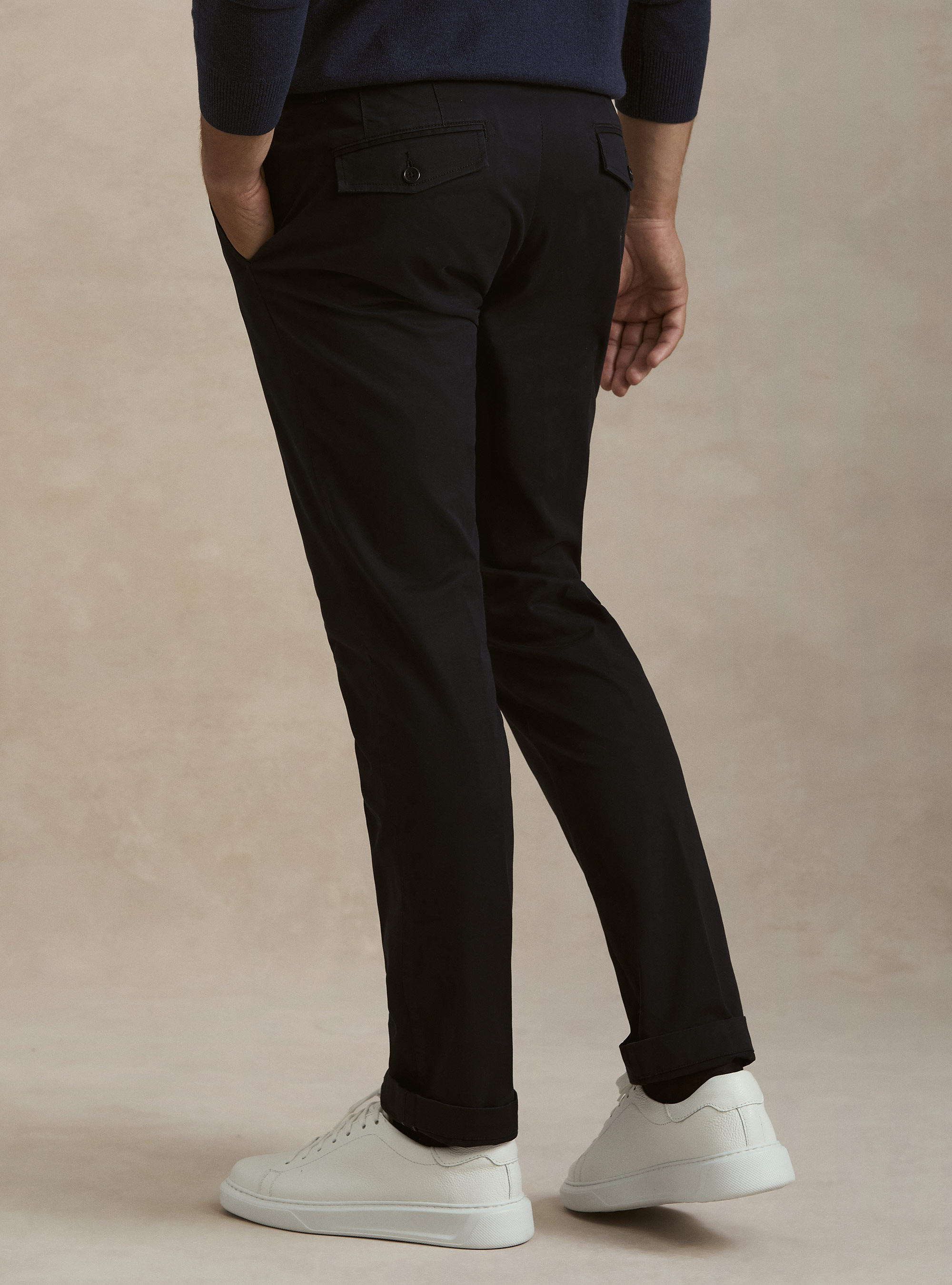 Slack slim fit in twill stretch, AZUL MARINO