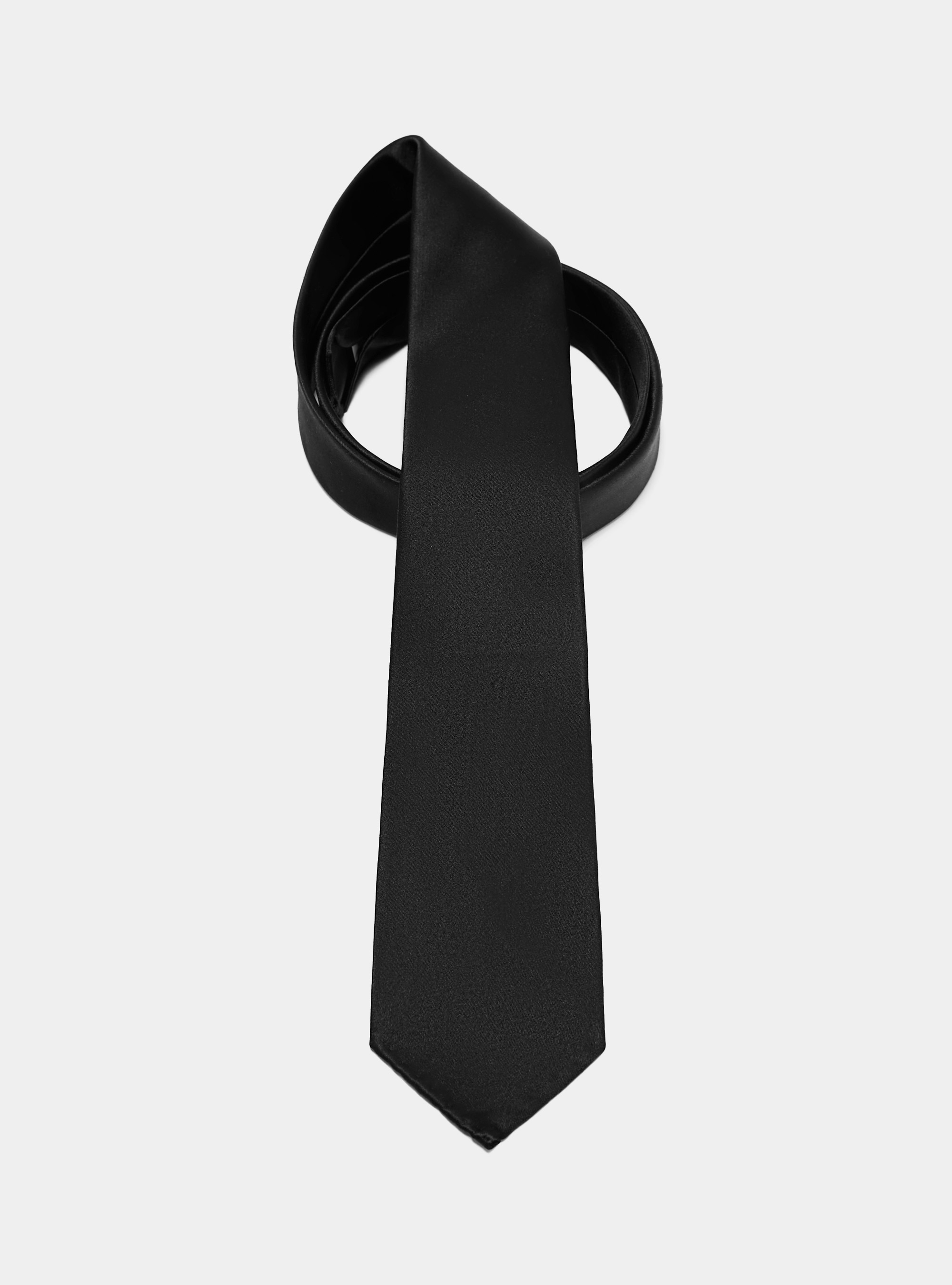 Unlined pure silk tie, BLACK