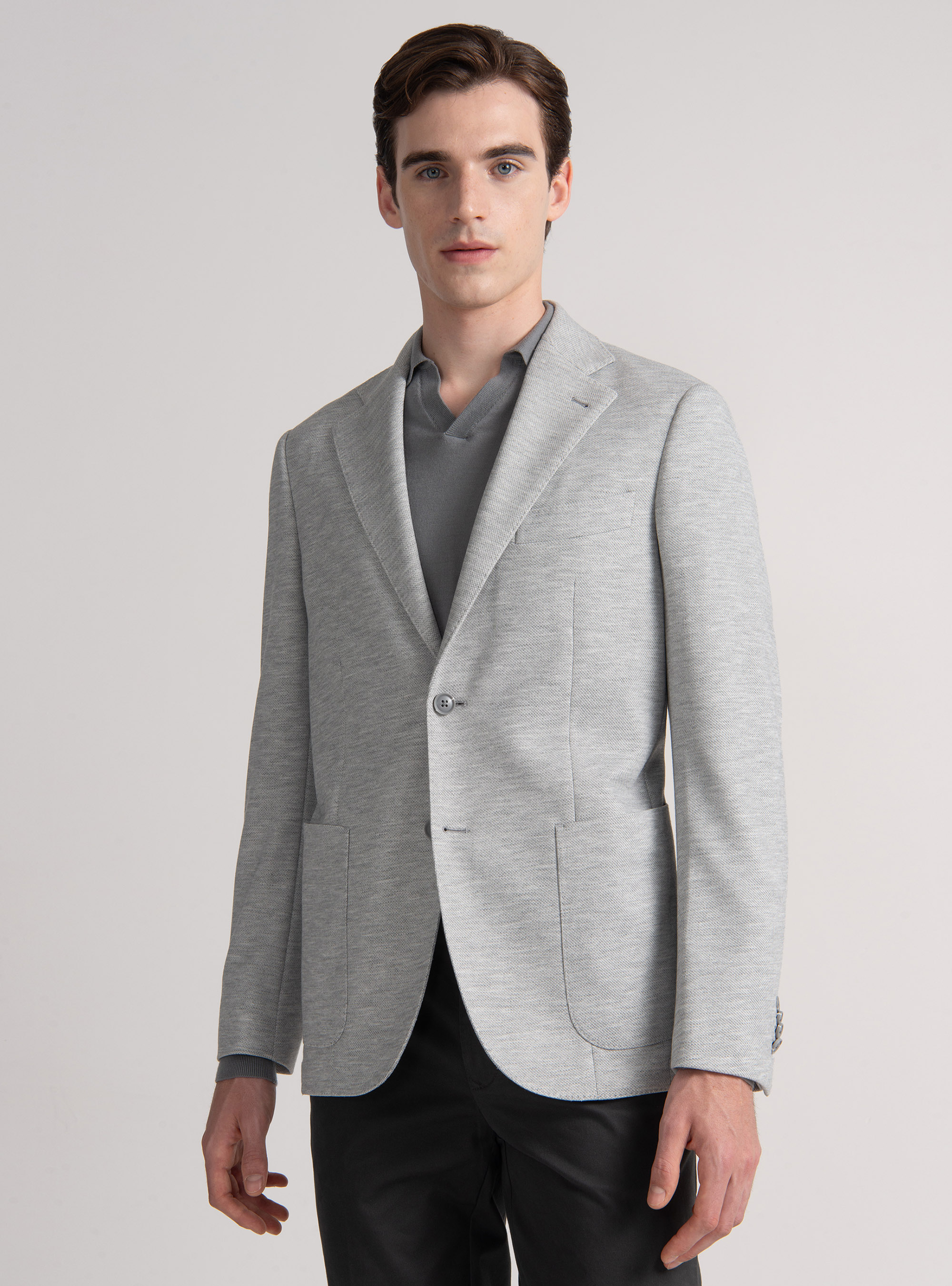 Giacca in jersey, GRIGIO MELANGE 0151C