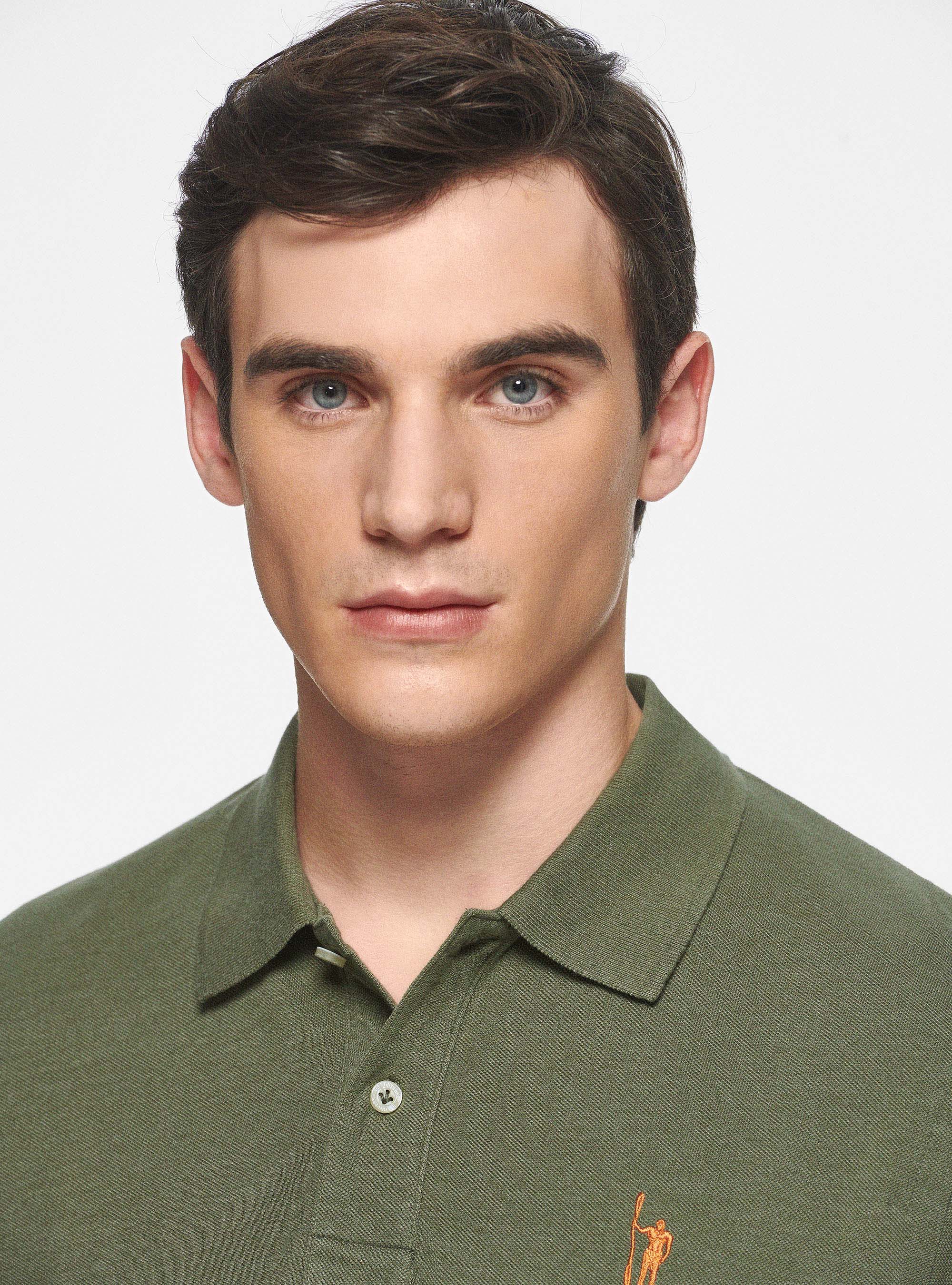 Piqu&eacute; polo shirt with embroidery, SALVIA 0602C