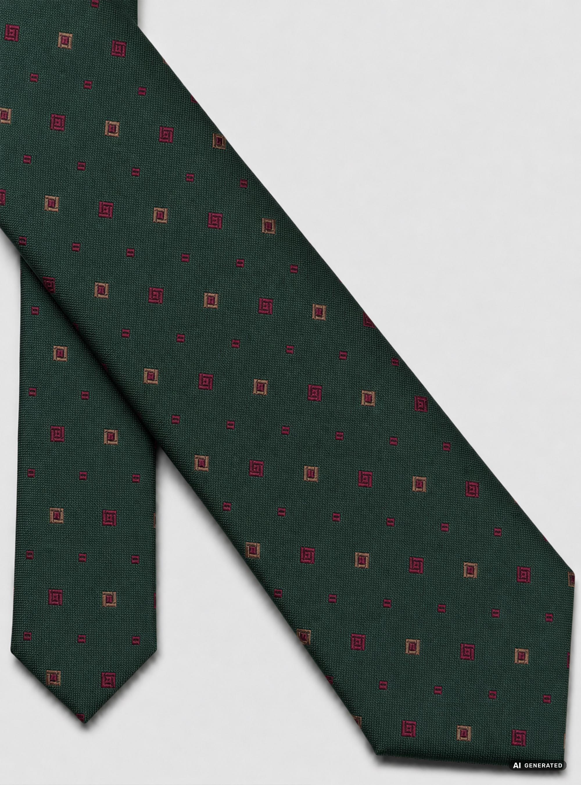 Cravatta in seta jacquard microfantasia, GREEN